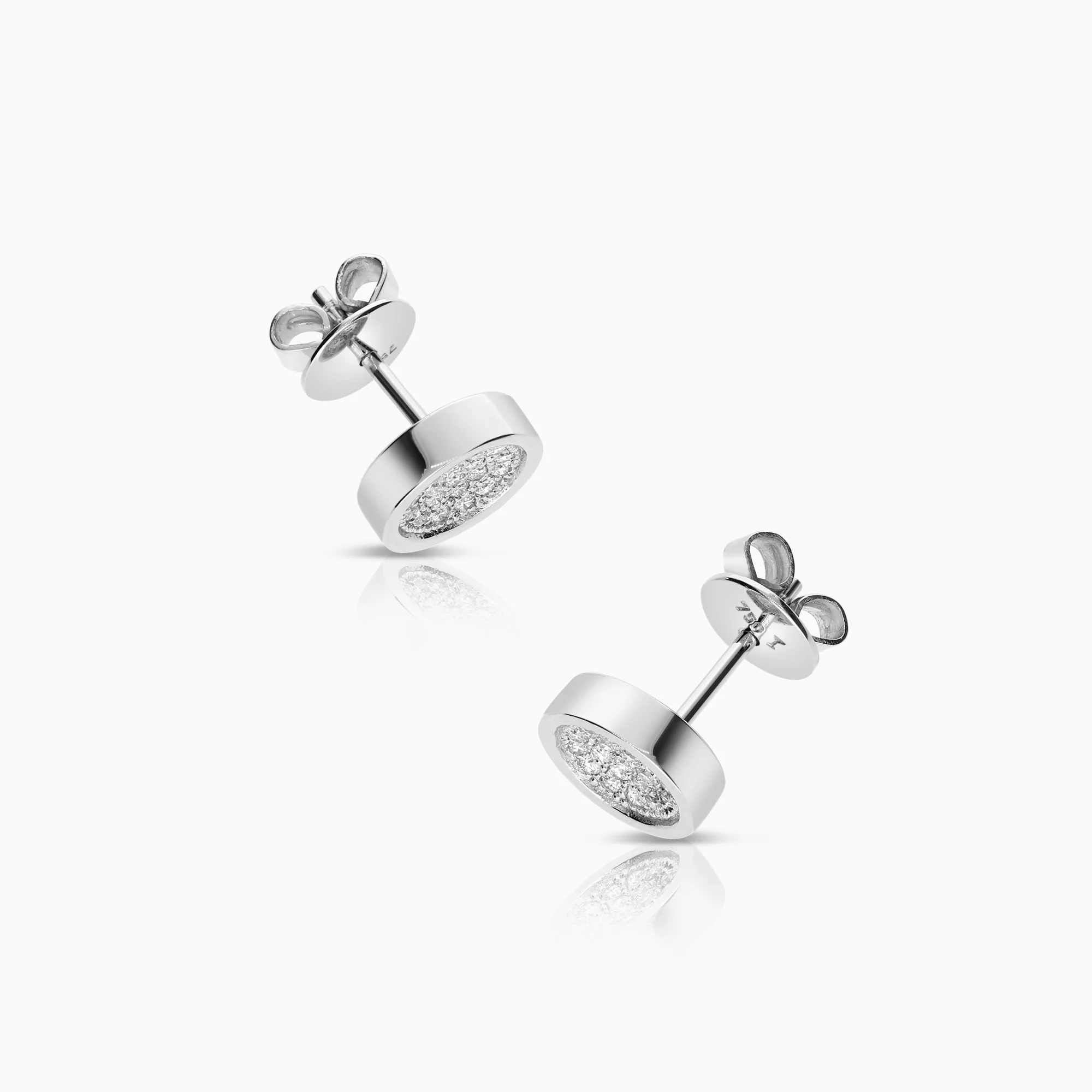 Diamond earrings 0.18ct 18K white gold - Image 2