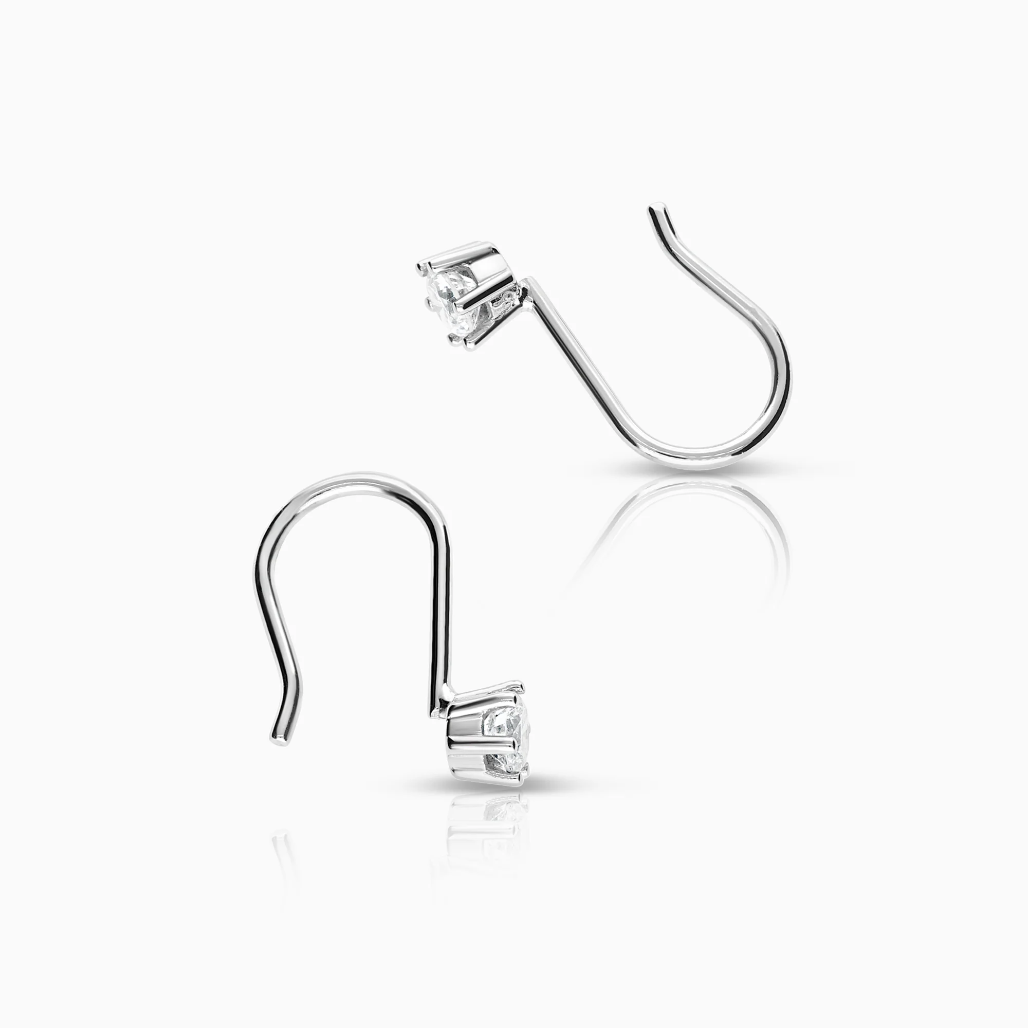Diamond earrings 0.25ct 18K white gold - Image 2