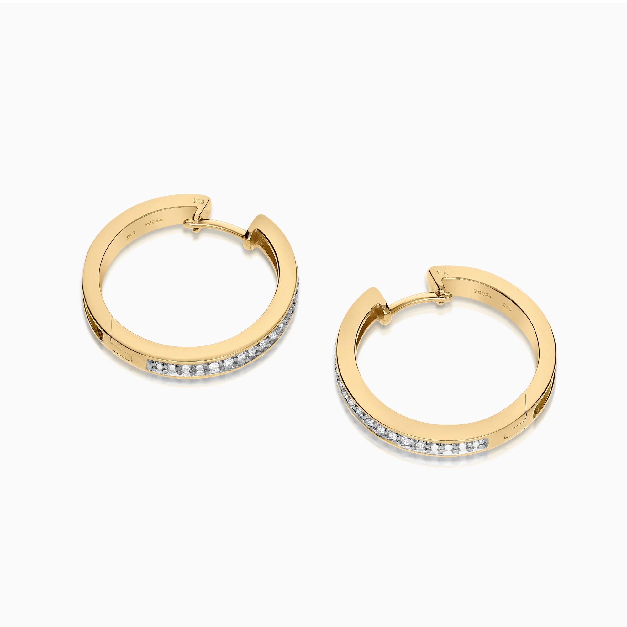 Diamond earrings 0.30ct 18K gold/white gold - Image 2