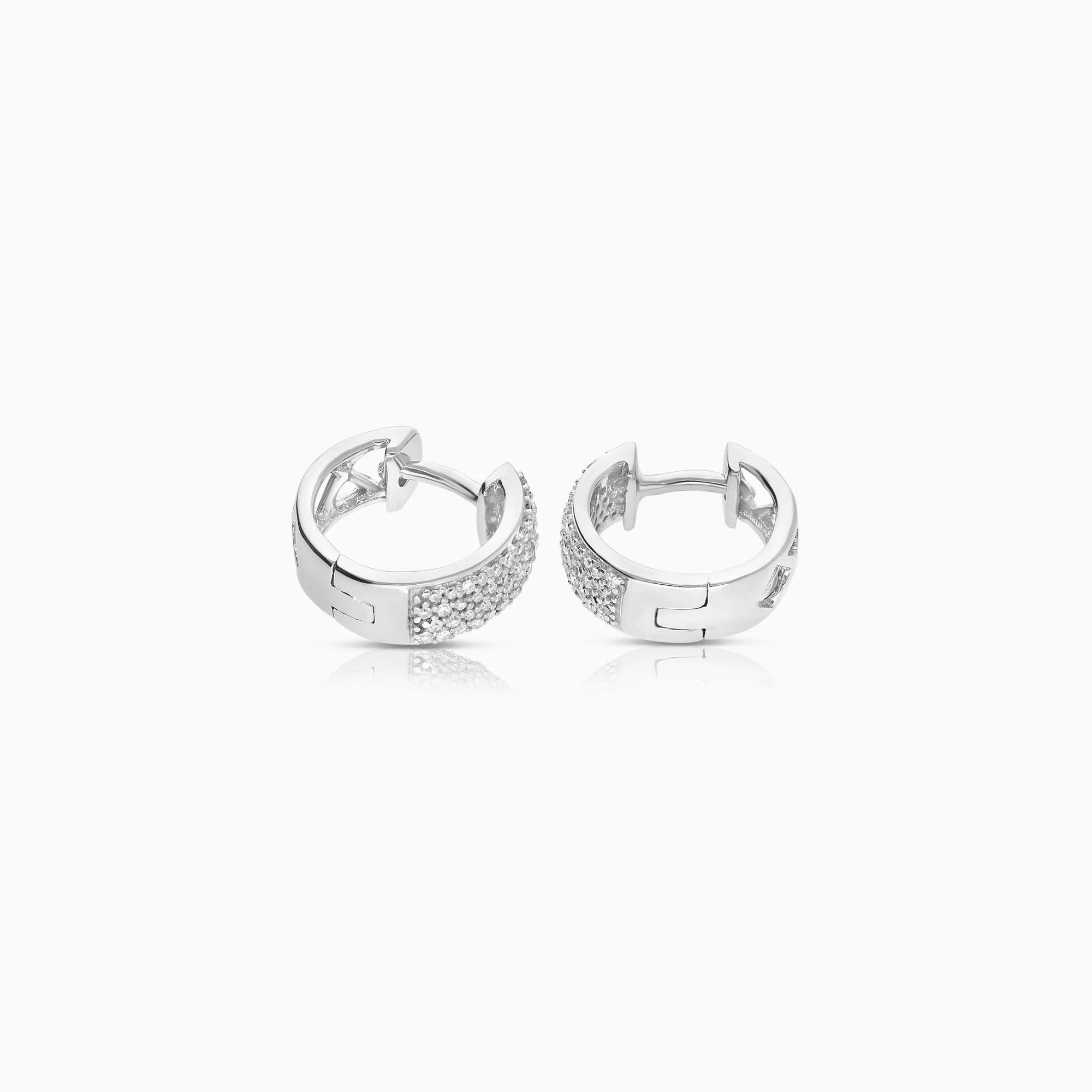 Diamond earrings 0.33ct 18K white gold - Image 2