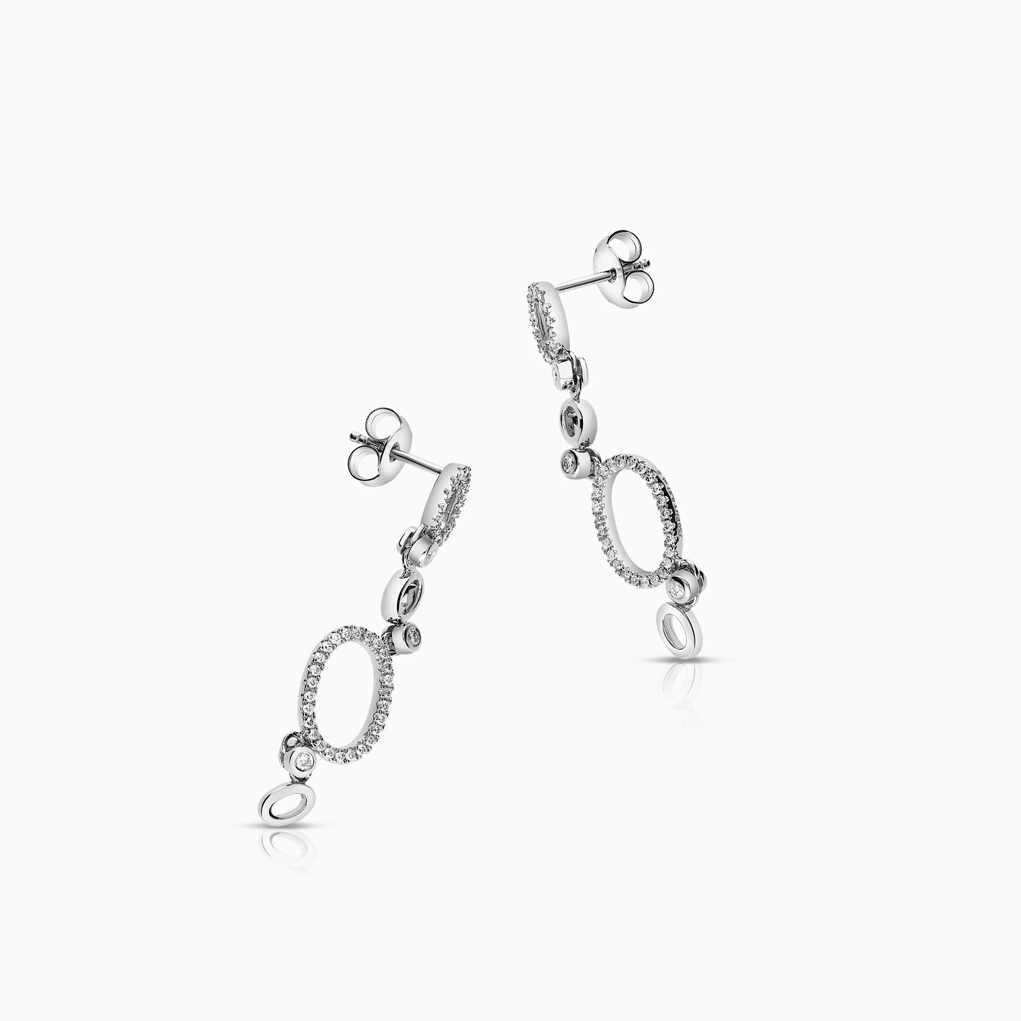 Diamond earrings 0.42ct 18K white gold - Image 2
