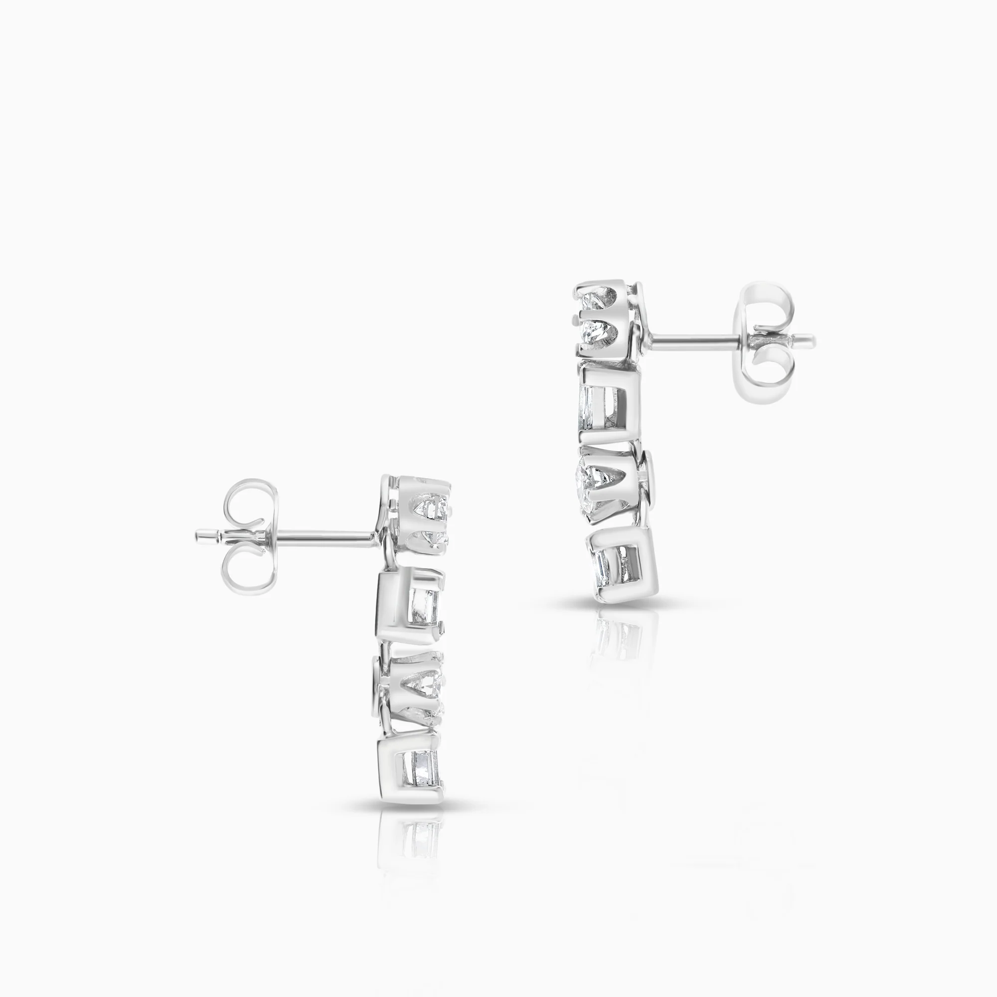 Diamond earrings 1.05ct platinum - Image 2