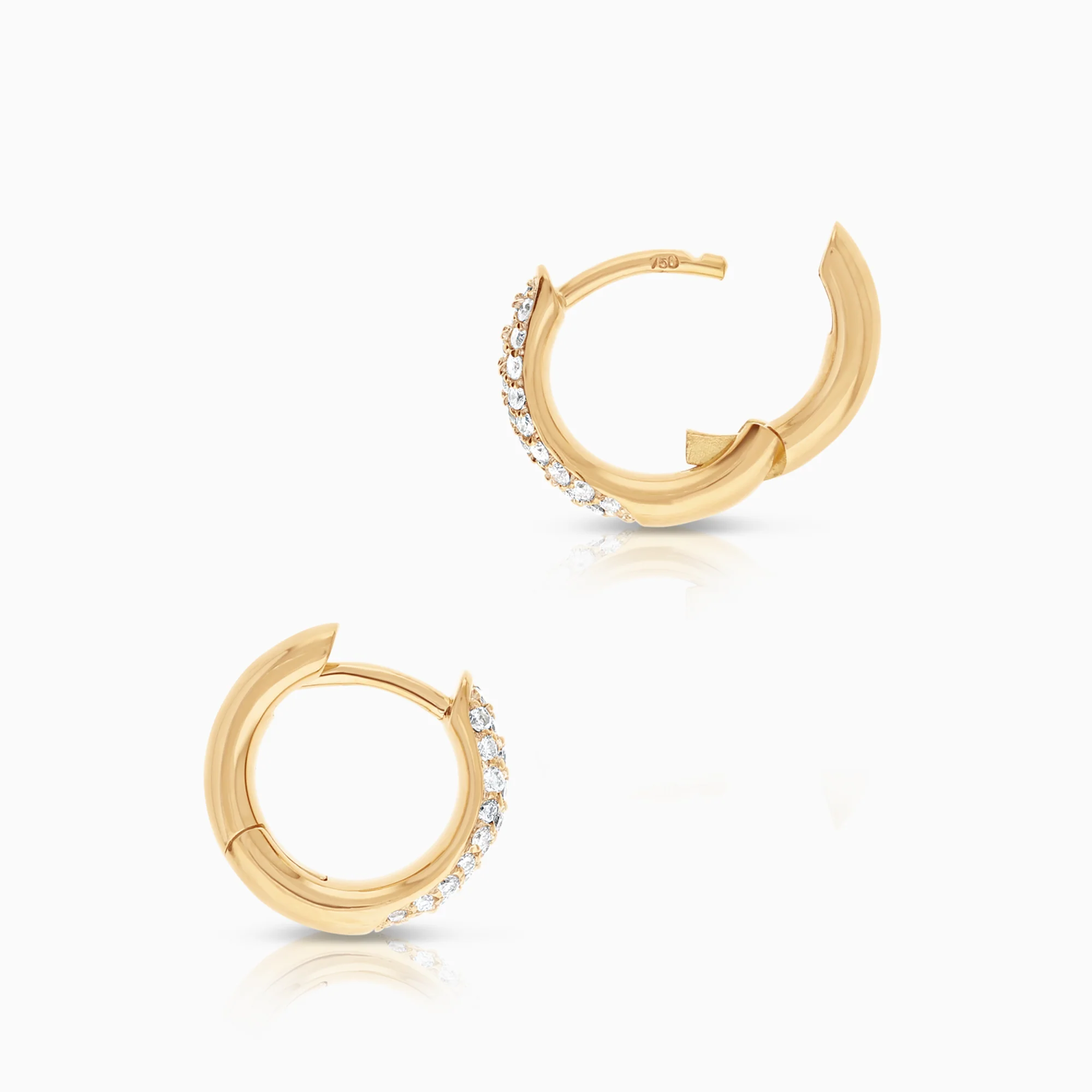Diamond earrings Hoop 0.35ct 18K gold - Image 2