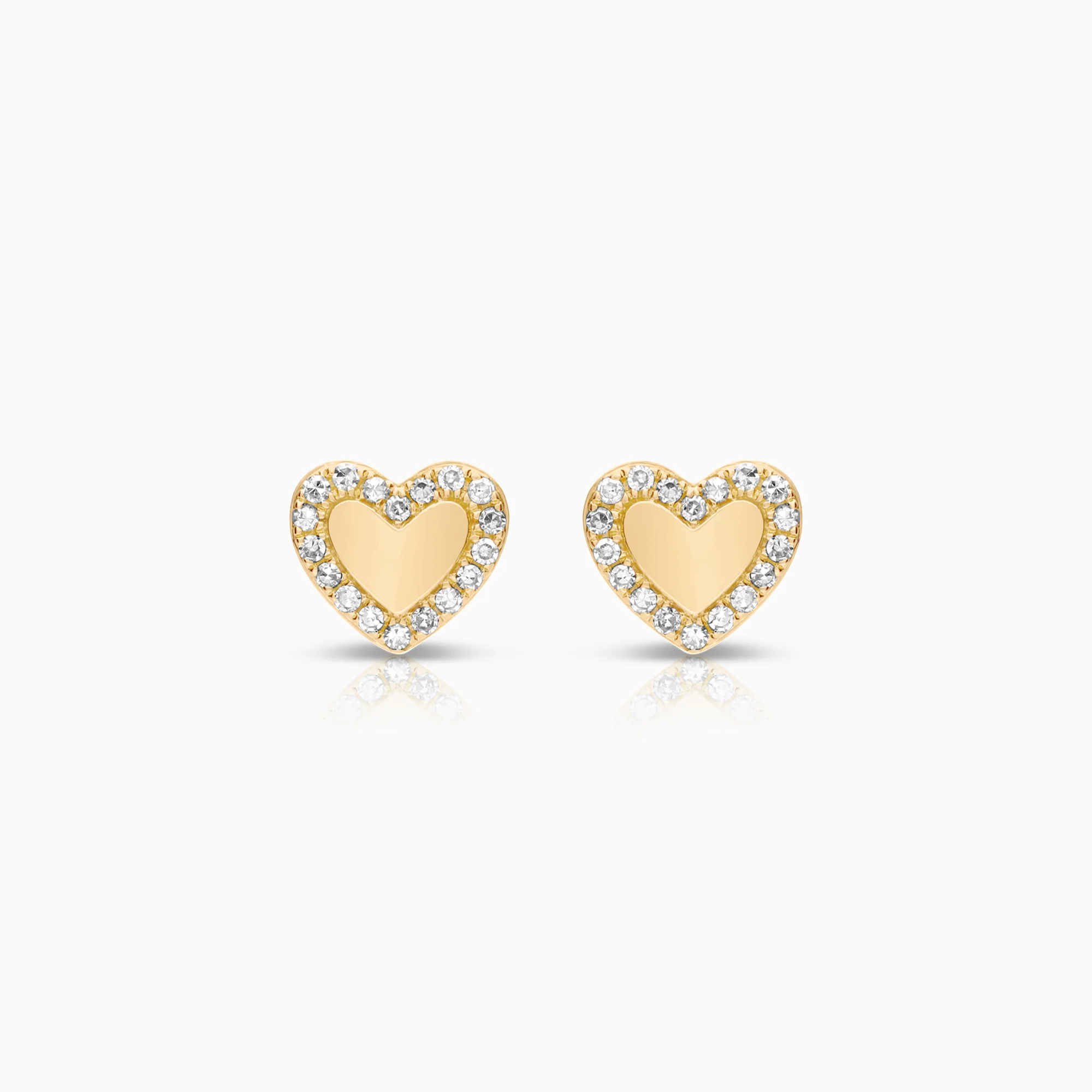 Diamond earrings hearts 0.12ct 18K gold