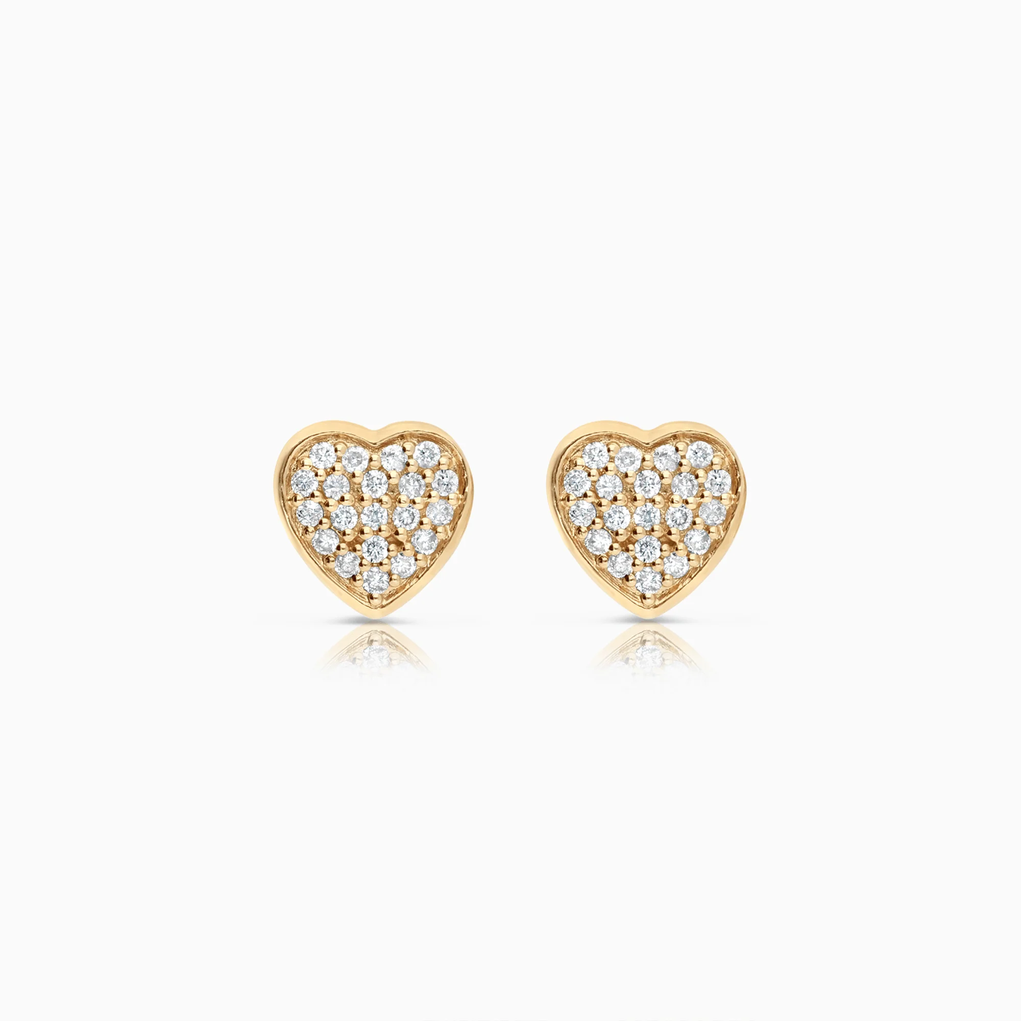 Diamond Heart Earrings 0.25ct 14K Gold