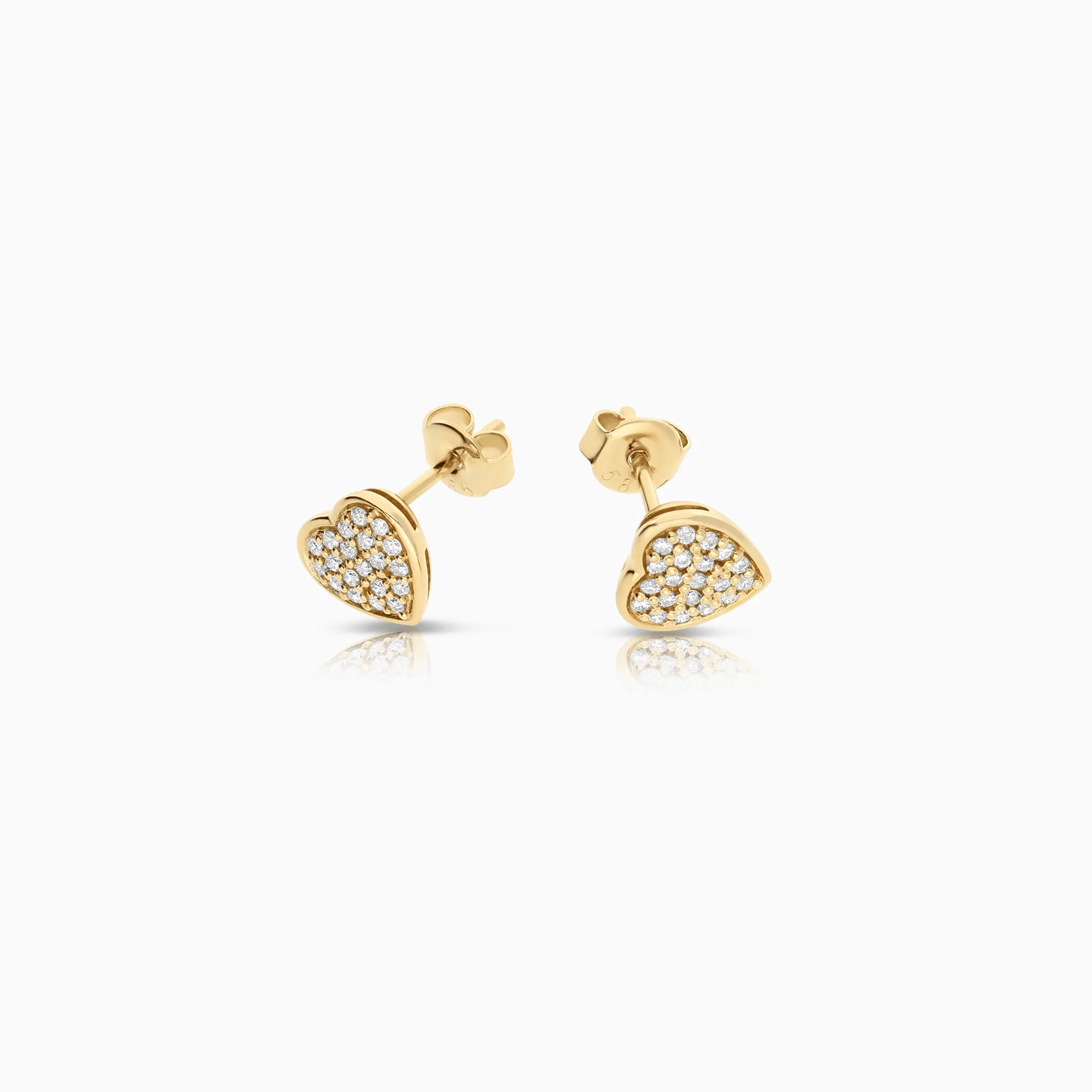 Diamond Heart Earrings 0.25ct 14K Gold - Image 2