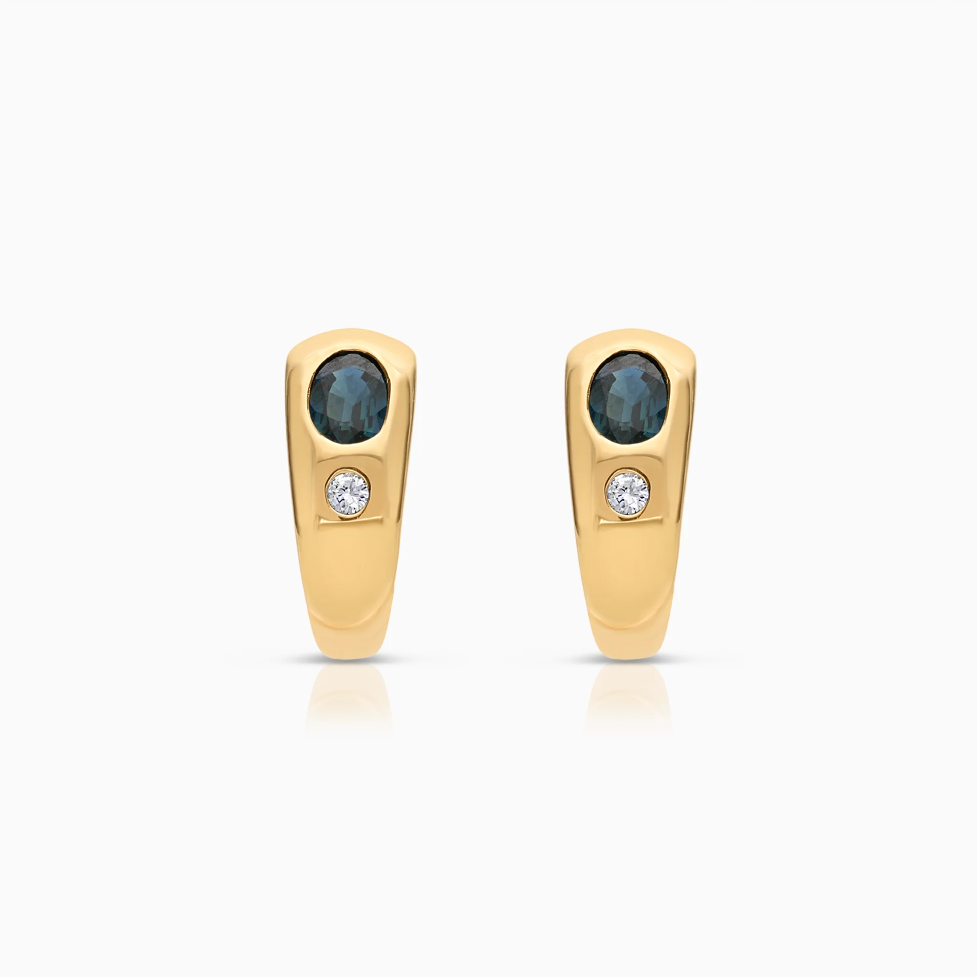 Diamond earrings with sapphires 0.06ct 18K gold