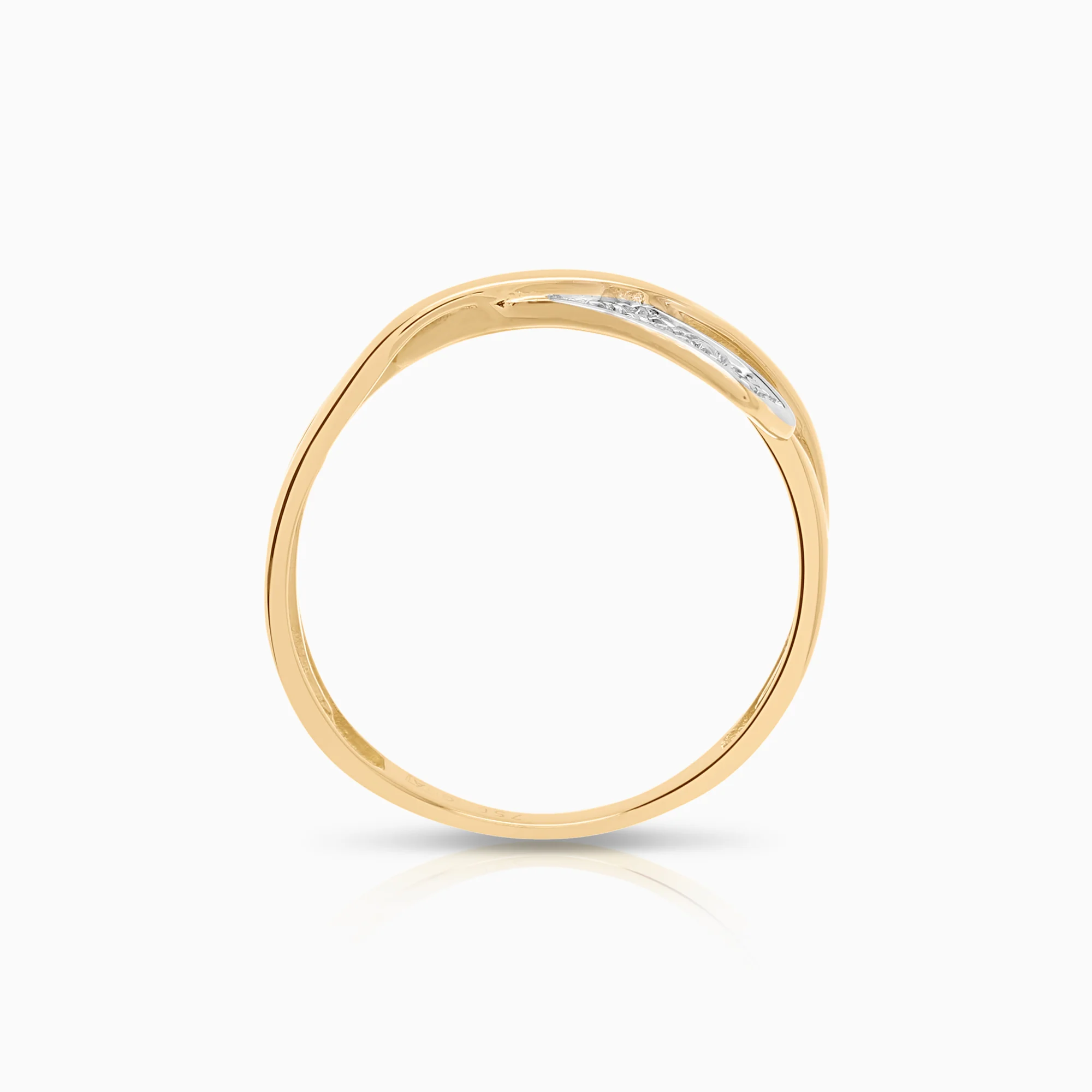 Diamond ring 0.01ct 18K gold - Image 2