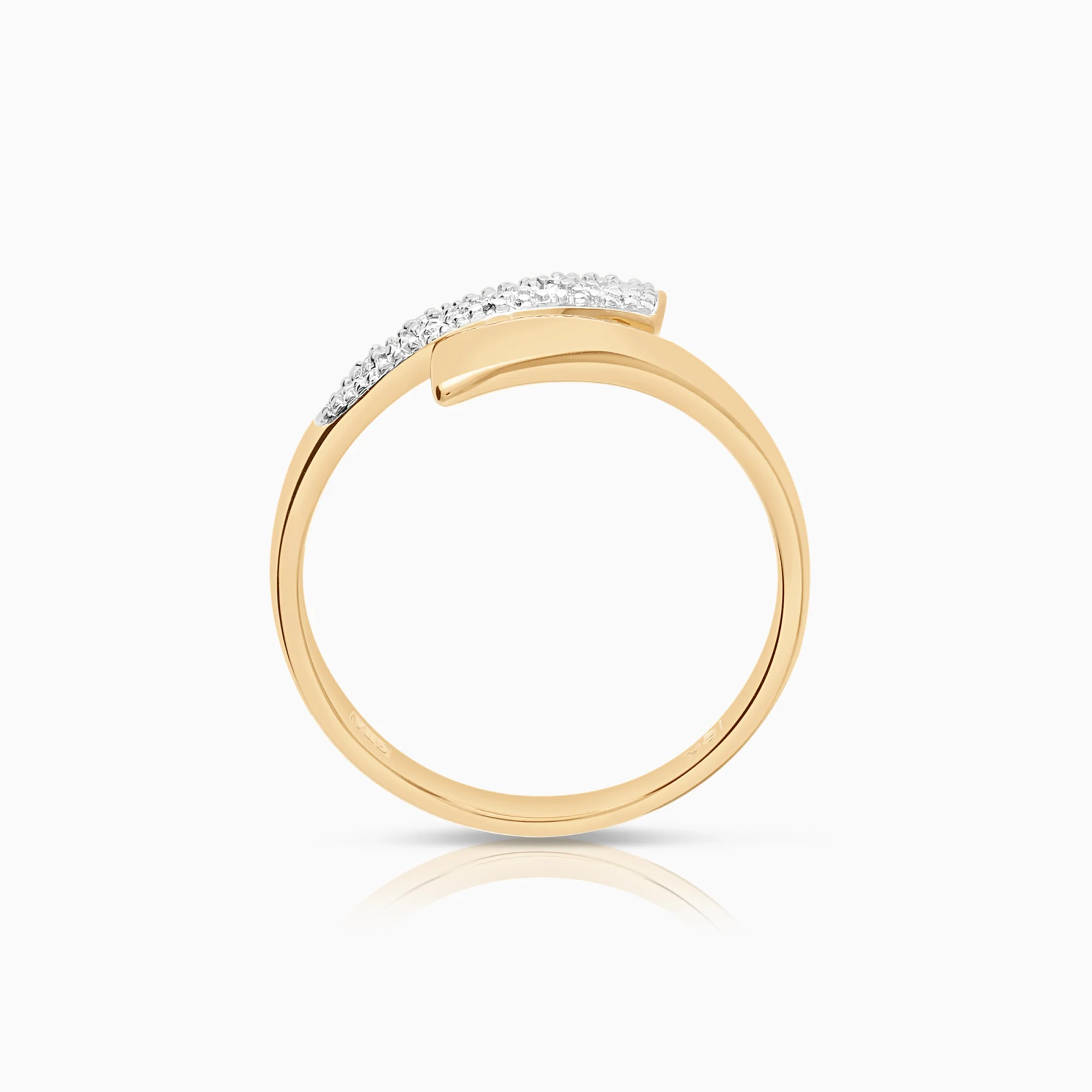Diamond ring 0.01ct 18K gold - Image 2