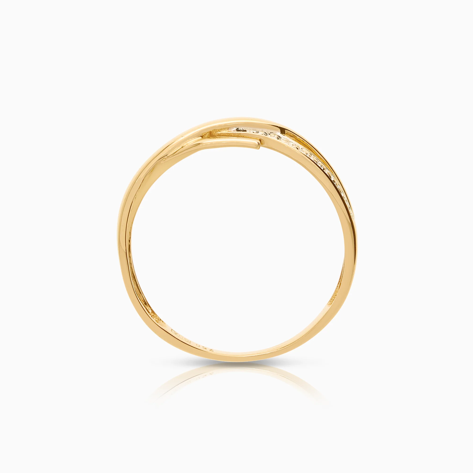 Diamond ring 0.01ct 18K gold - Image 2