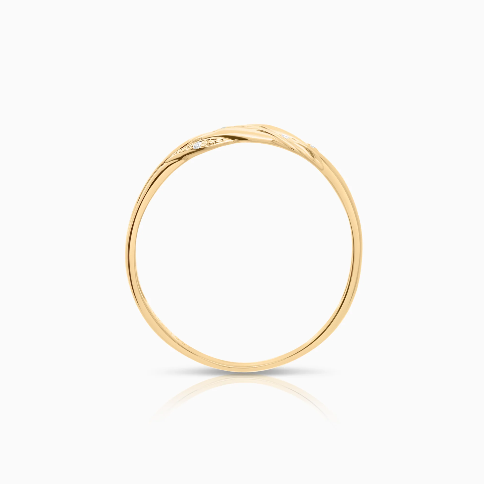 Diamond ring 0.01ct 18K gold - Image 2