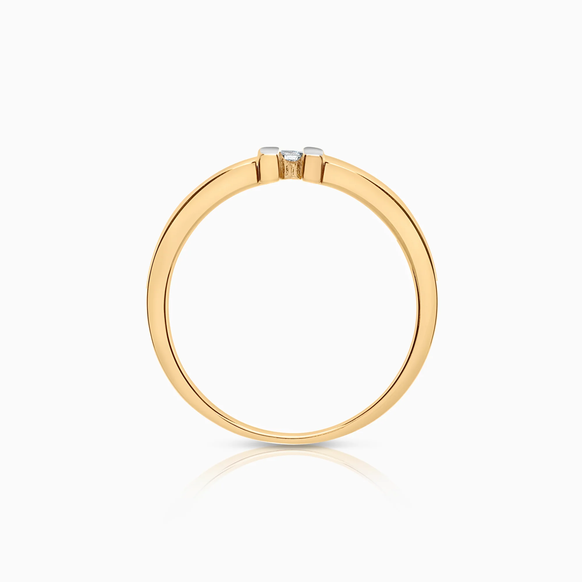 Diamond ring 0.03ct 18K gold - Image 2