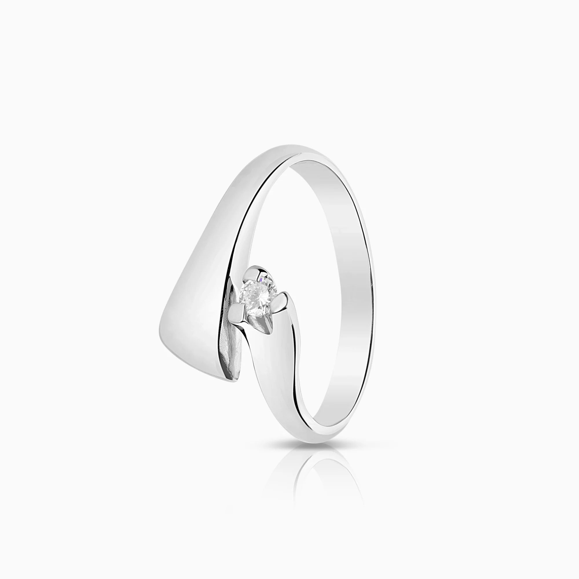 Diamond ring 0.05ct 18K white gold