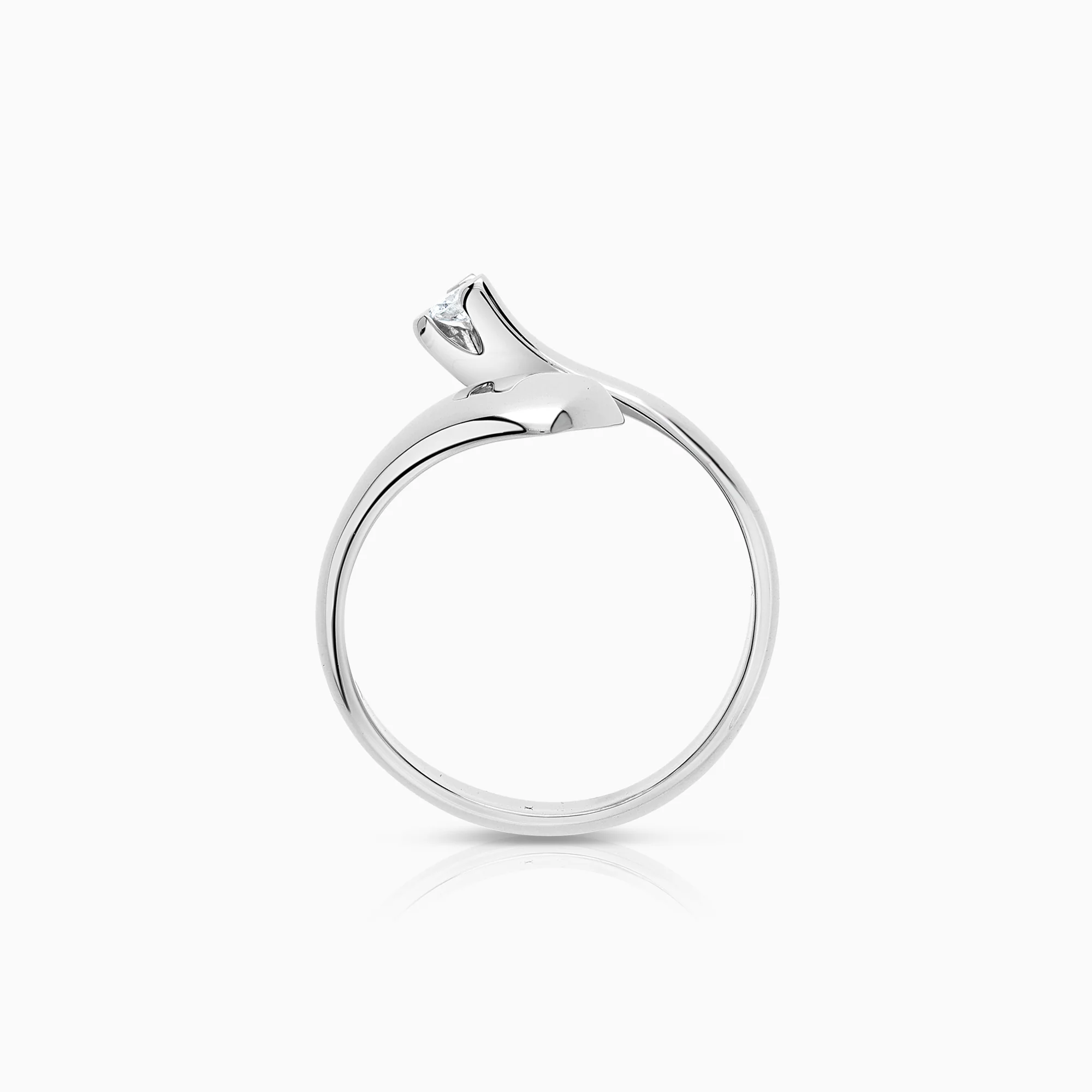 Diamond ring 0.05ct 18K white gold - Image 2
