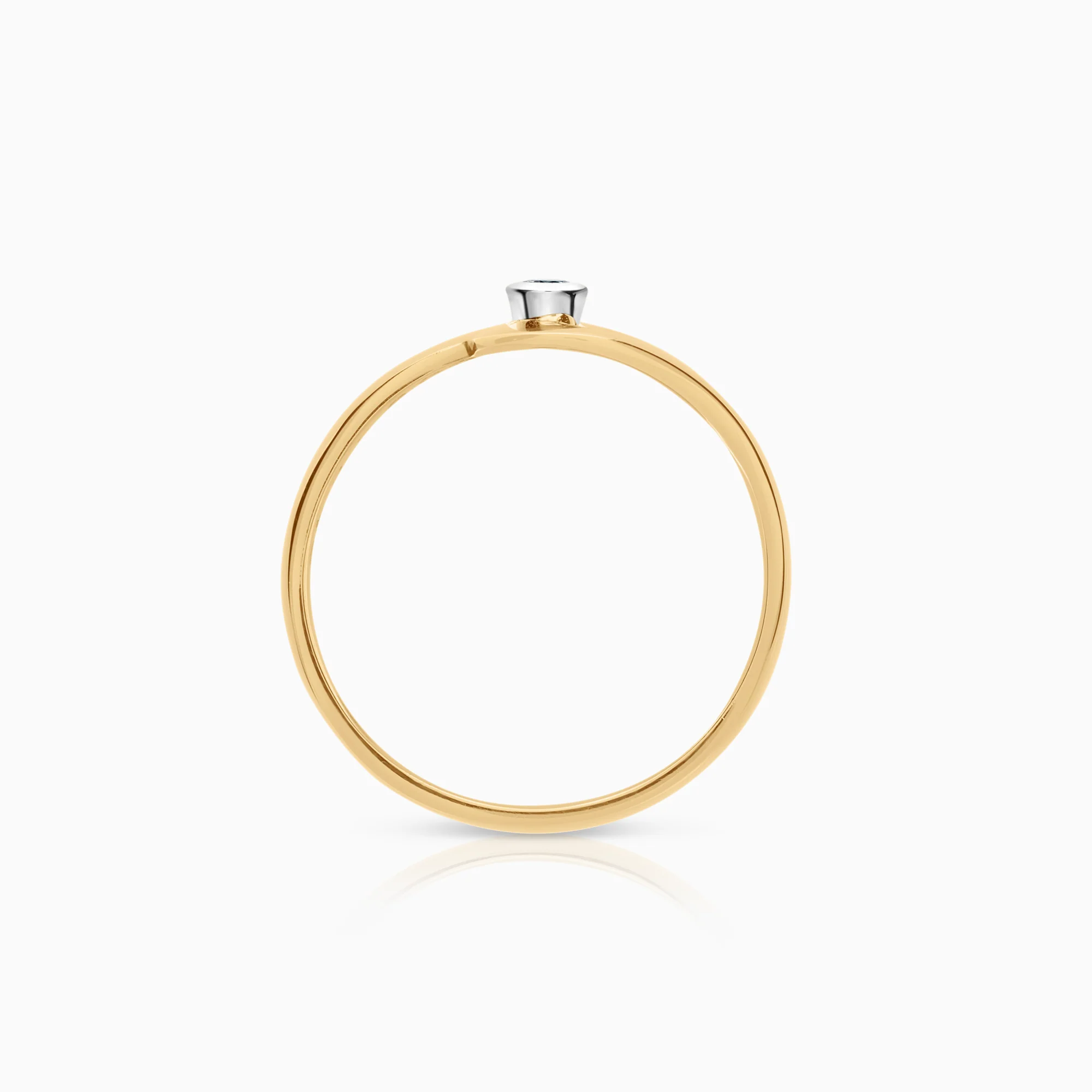 Diamond ring 0.06ct 18K gold - Image 2