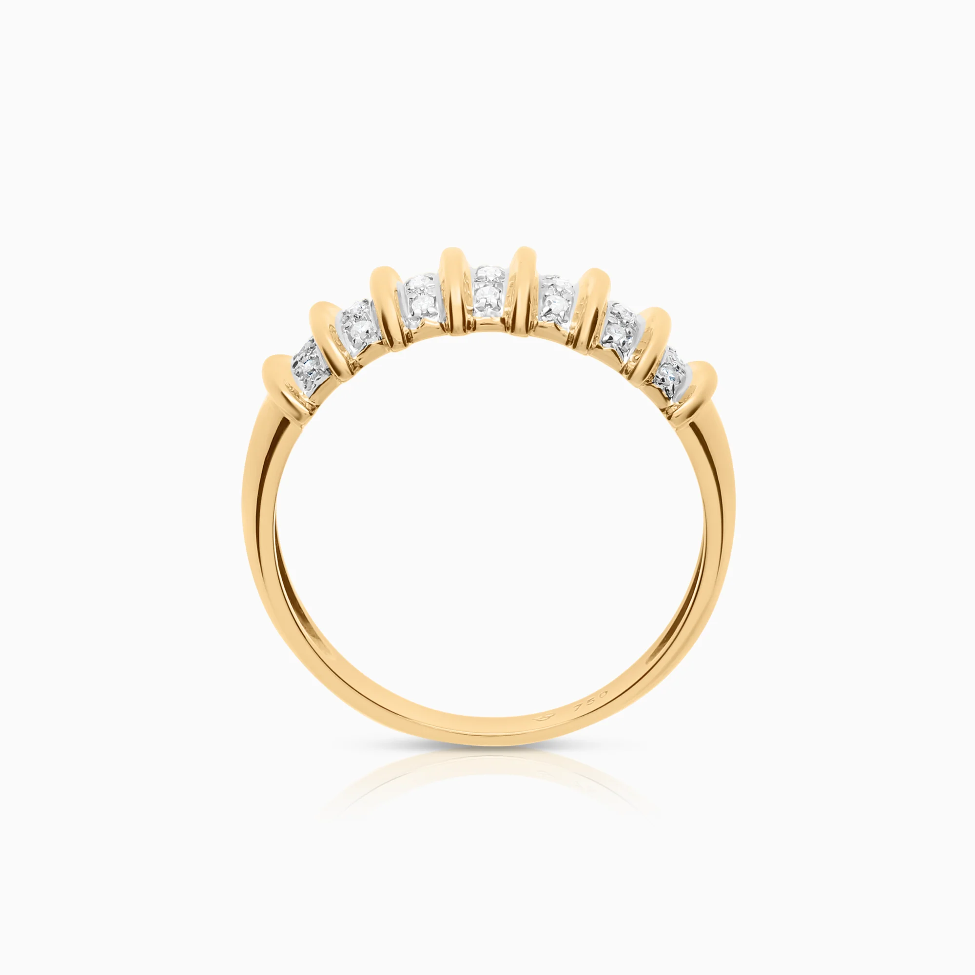 Diamond ring 0.06ct 18K gold - Image 2