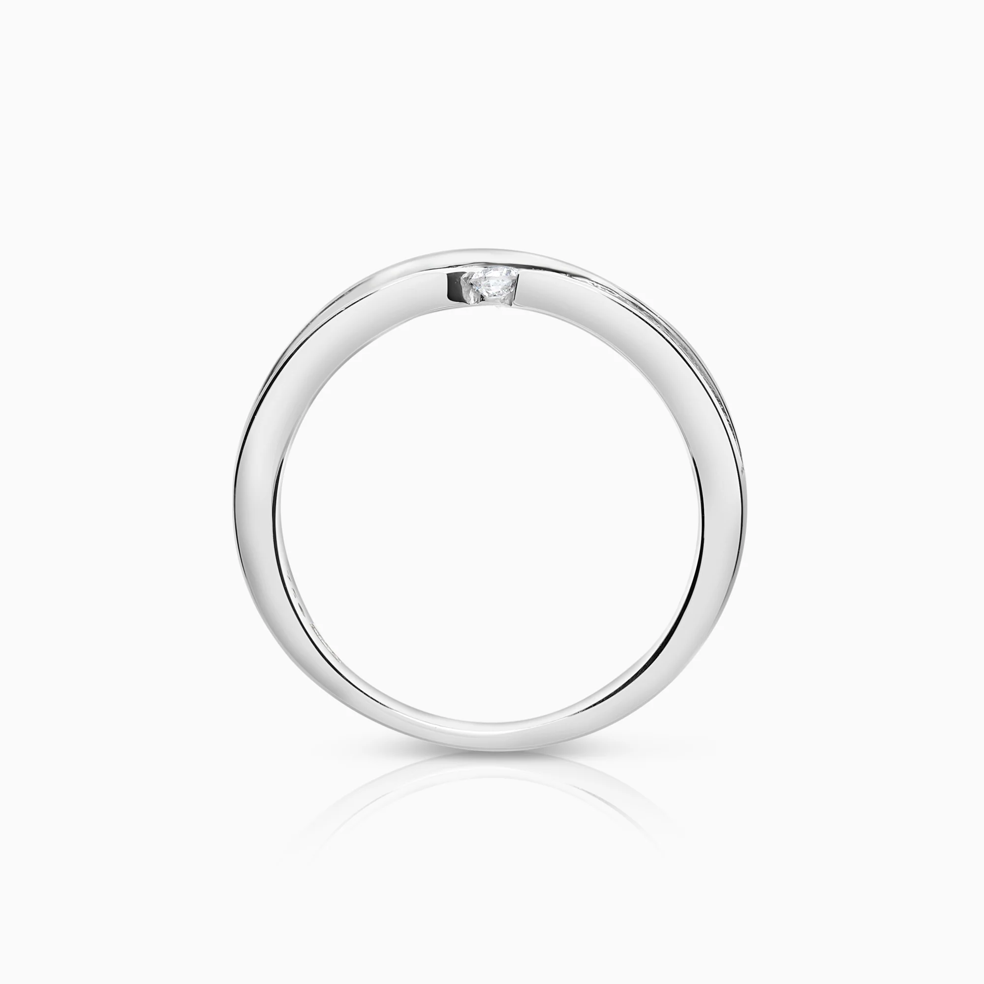Diamond ring 0.06ct 18K white gold - Image 2