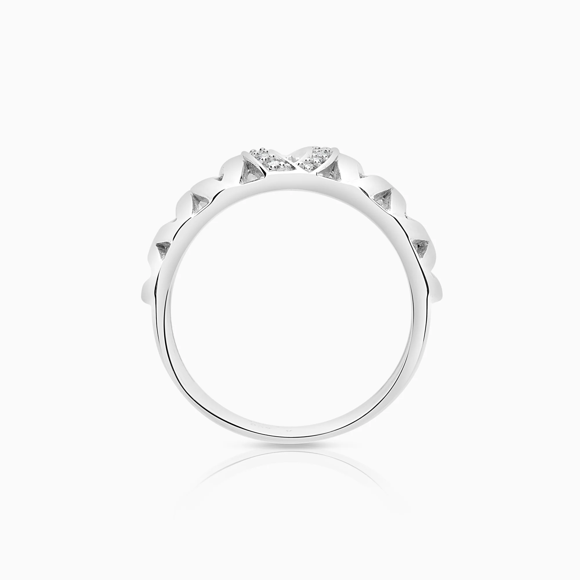 Diamond ring 0.07ct 18K white gold - Image 2