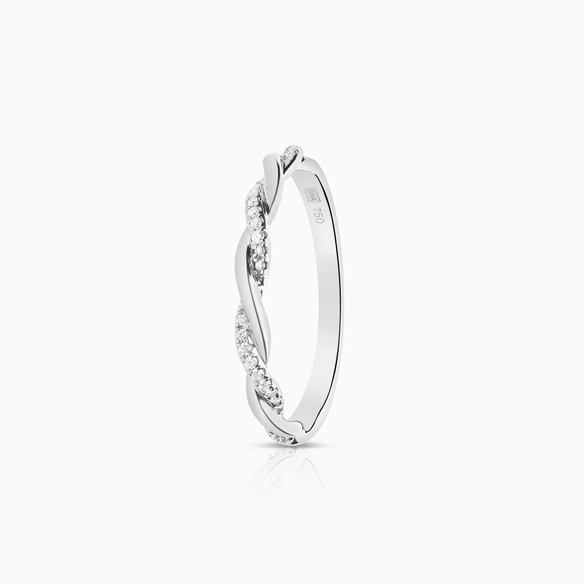 Diamond ring 0.07ct 18K white gold