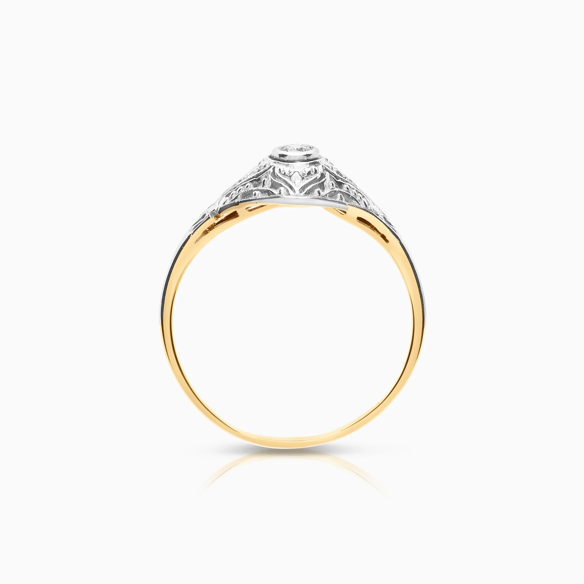 Diamond ring 0.08ct 14K gold - Image 2