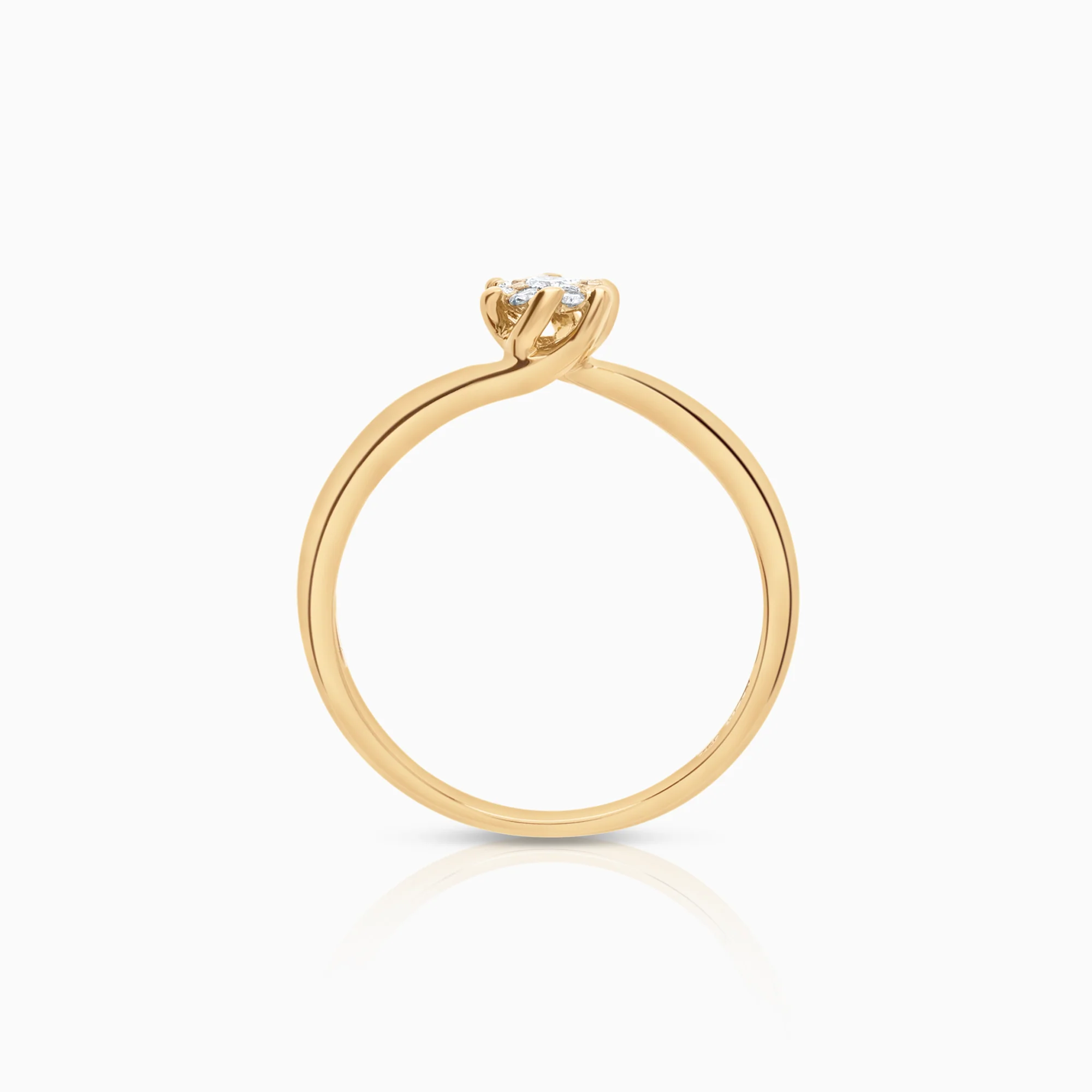 Diamond ring 0.09ct 18K gold - Image 2