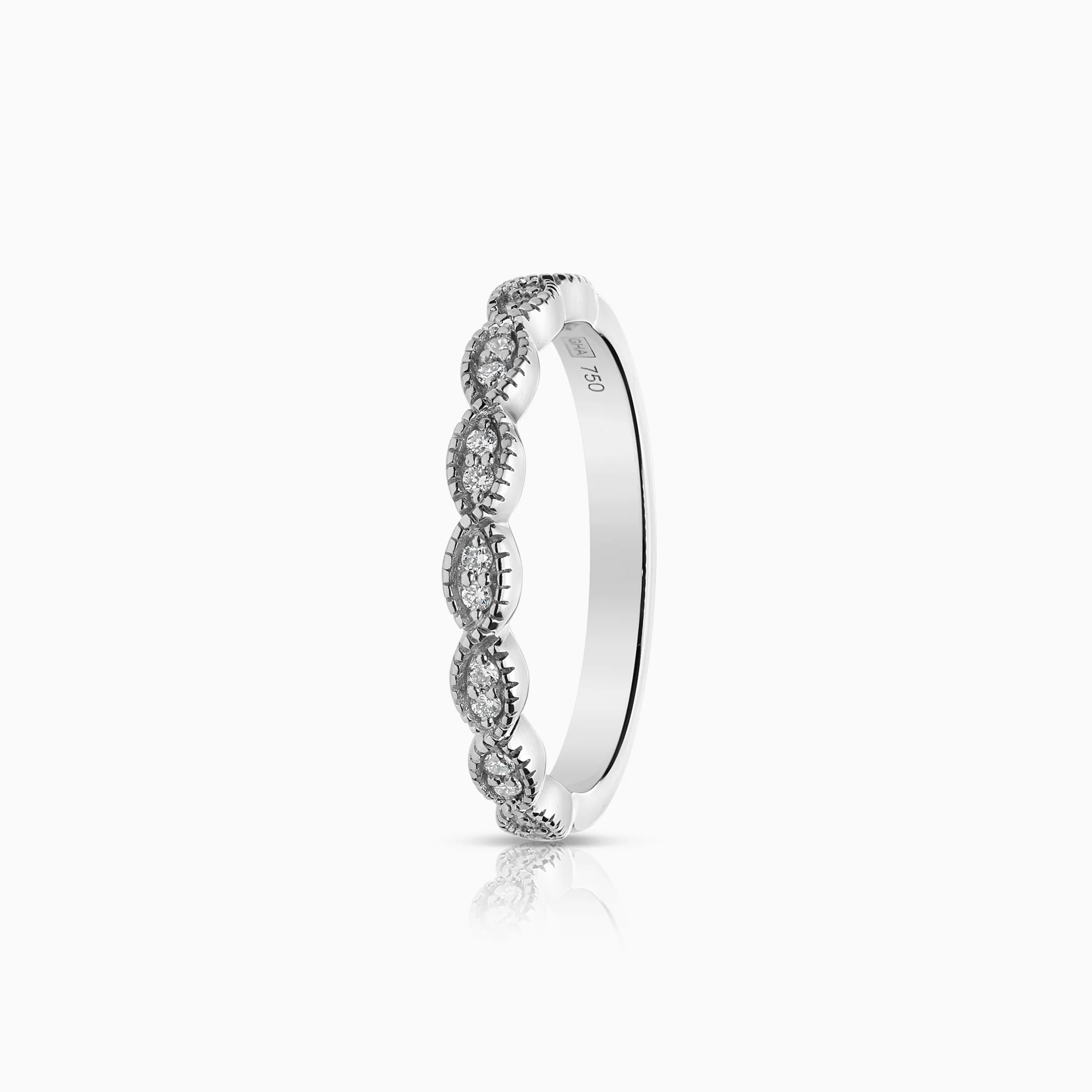 Diamond ring 0.09ct 18K white gold