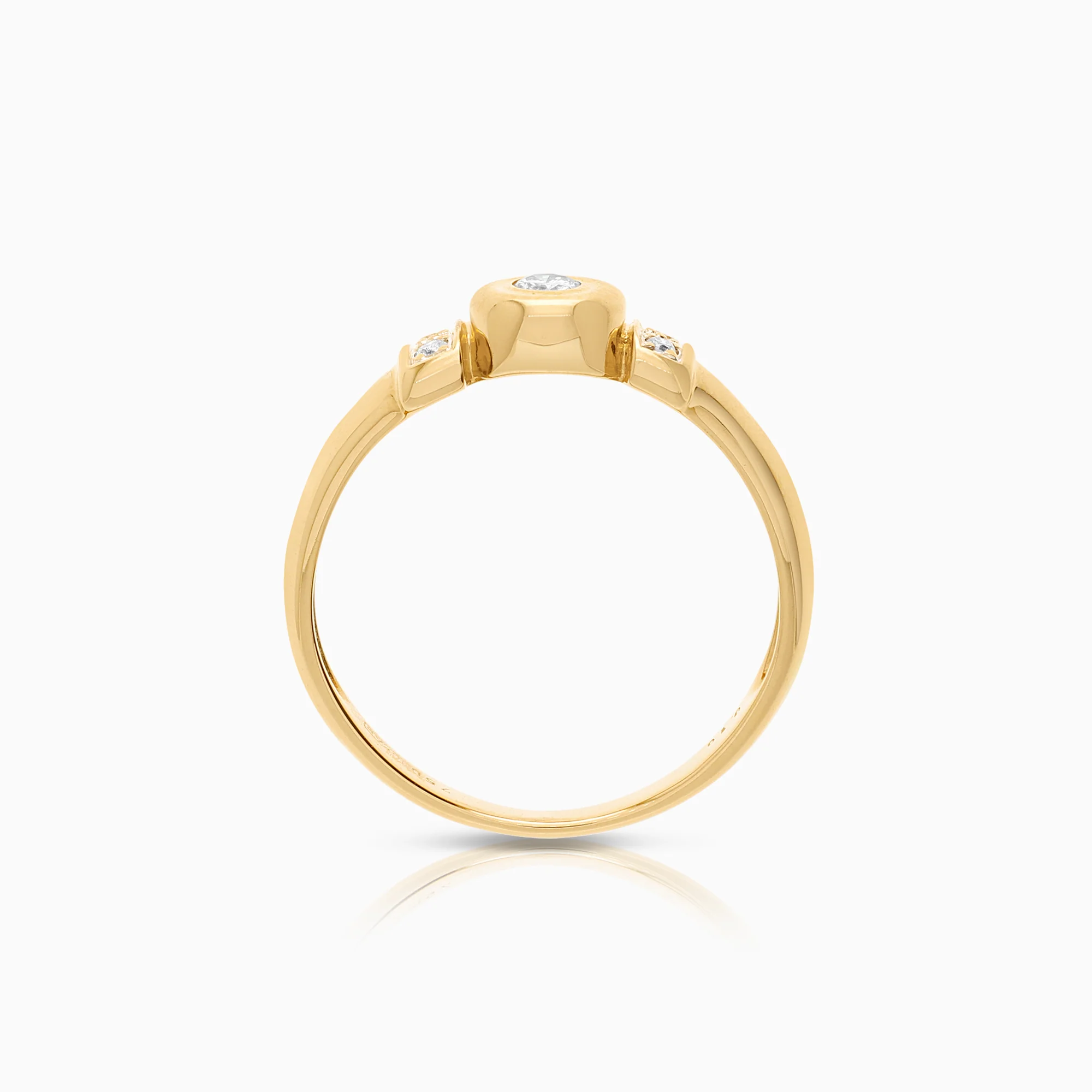 Diamond ring 0.10ct 18K gold - Image 2