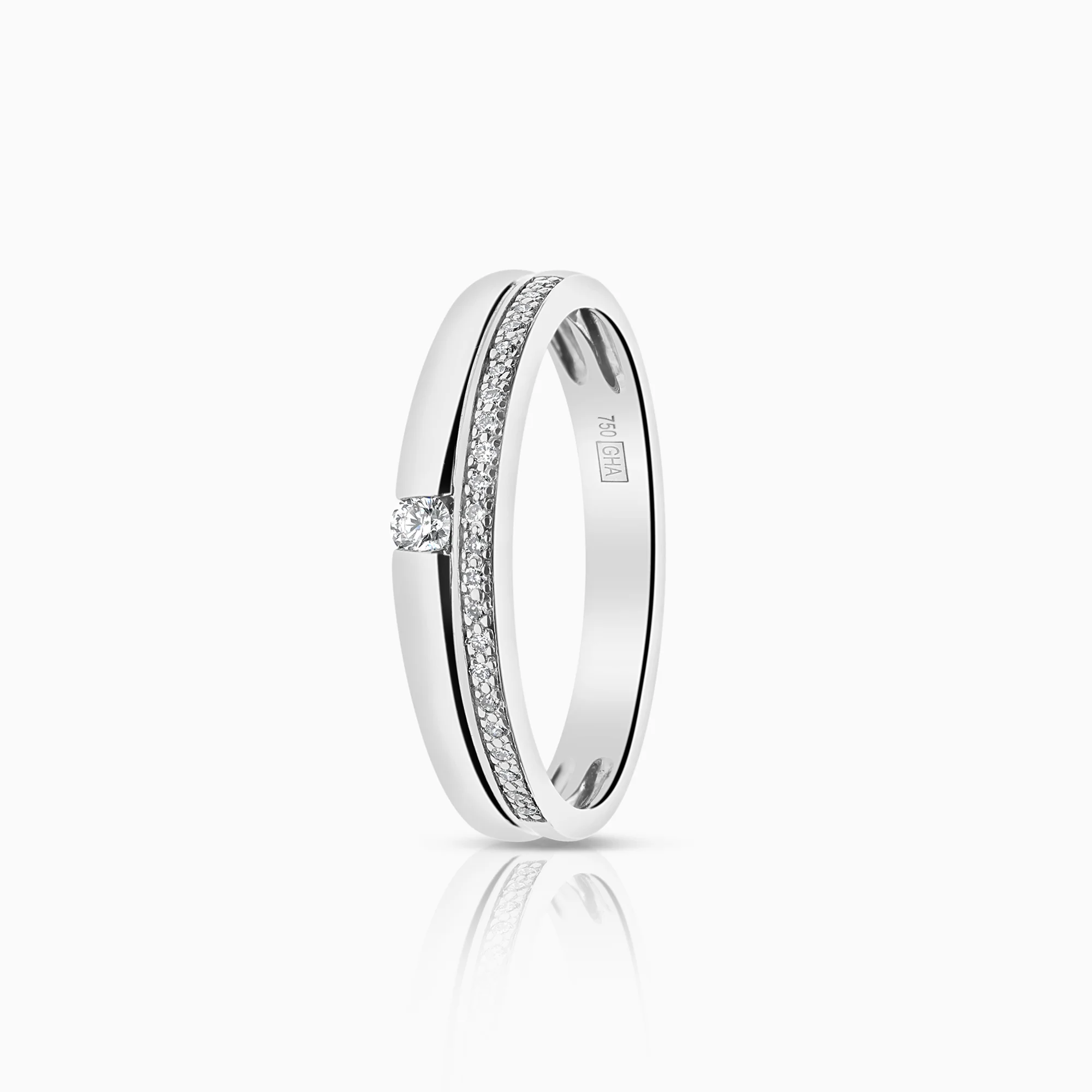 Diamond ring 0.10ct 18K white gold