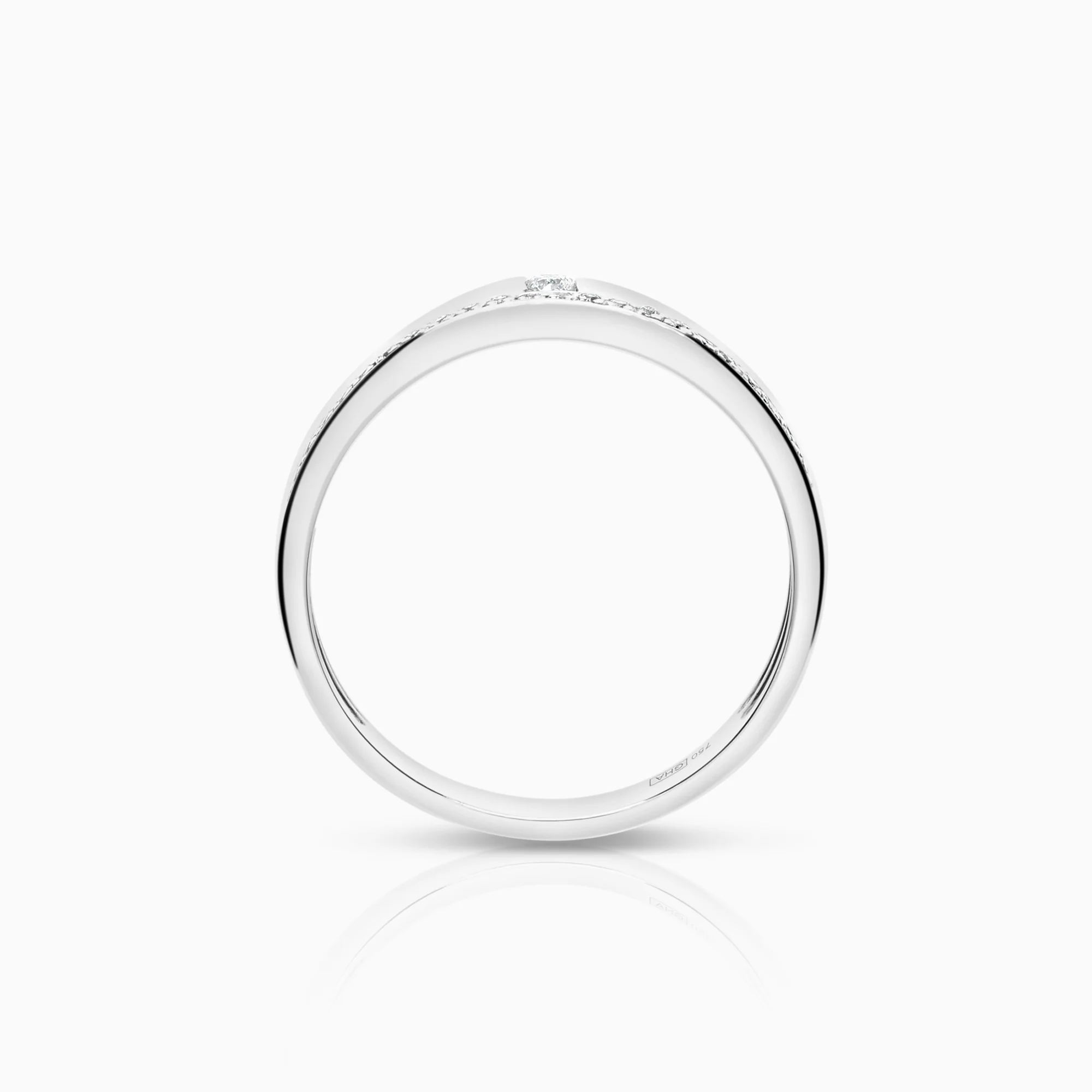 Diamond ring 0.10ct 18K white gold - Image 2