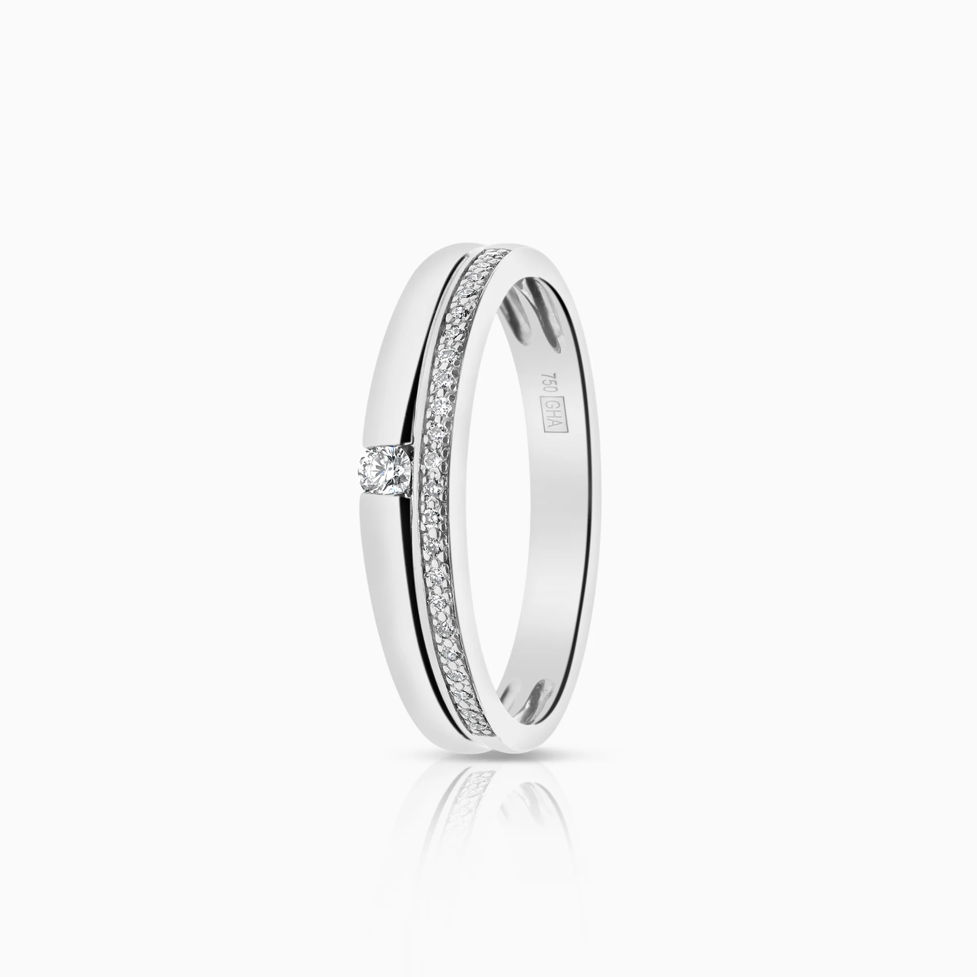 Diamond ring 0.10ct 18K white gold