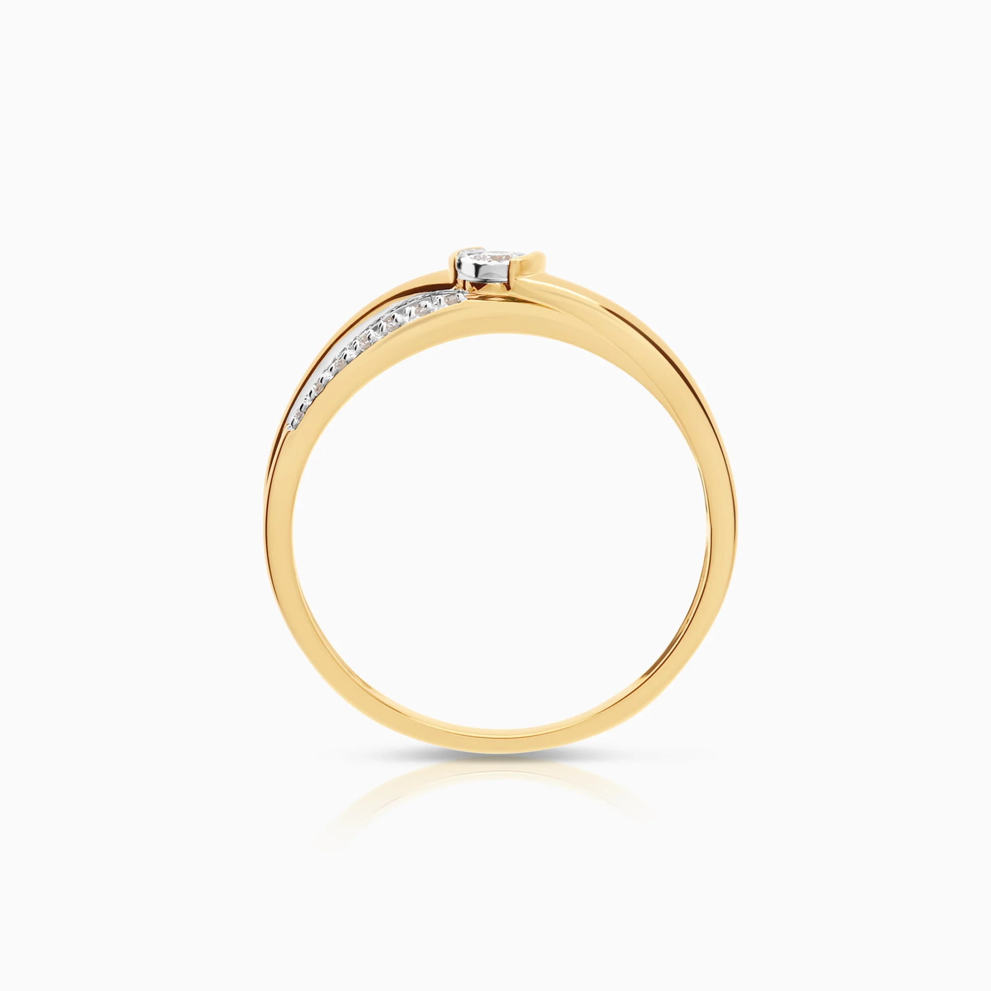 Diamond ring 0.11ct 18K gold - Image 2