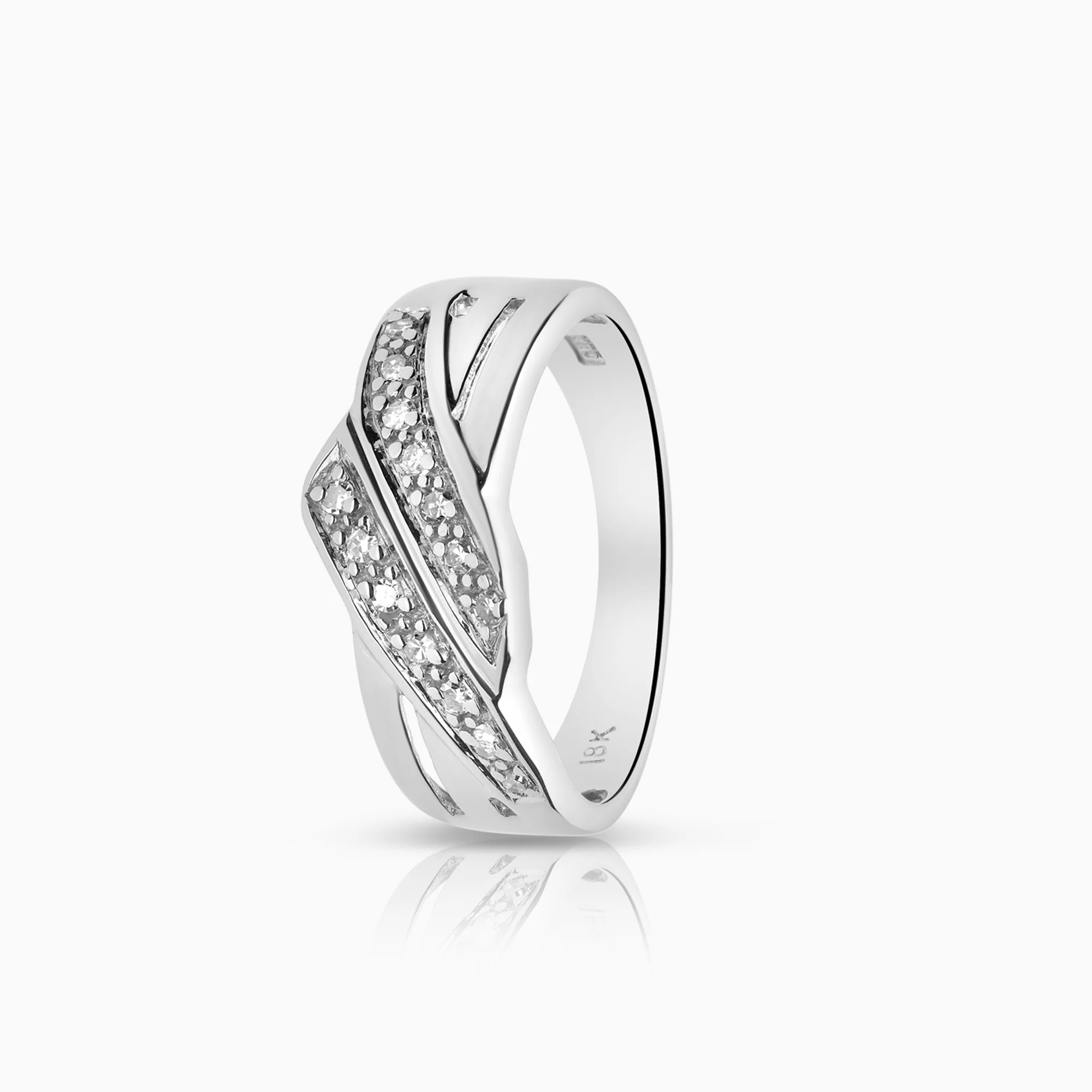 Diamond ring 0.14ct 18K white gold