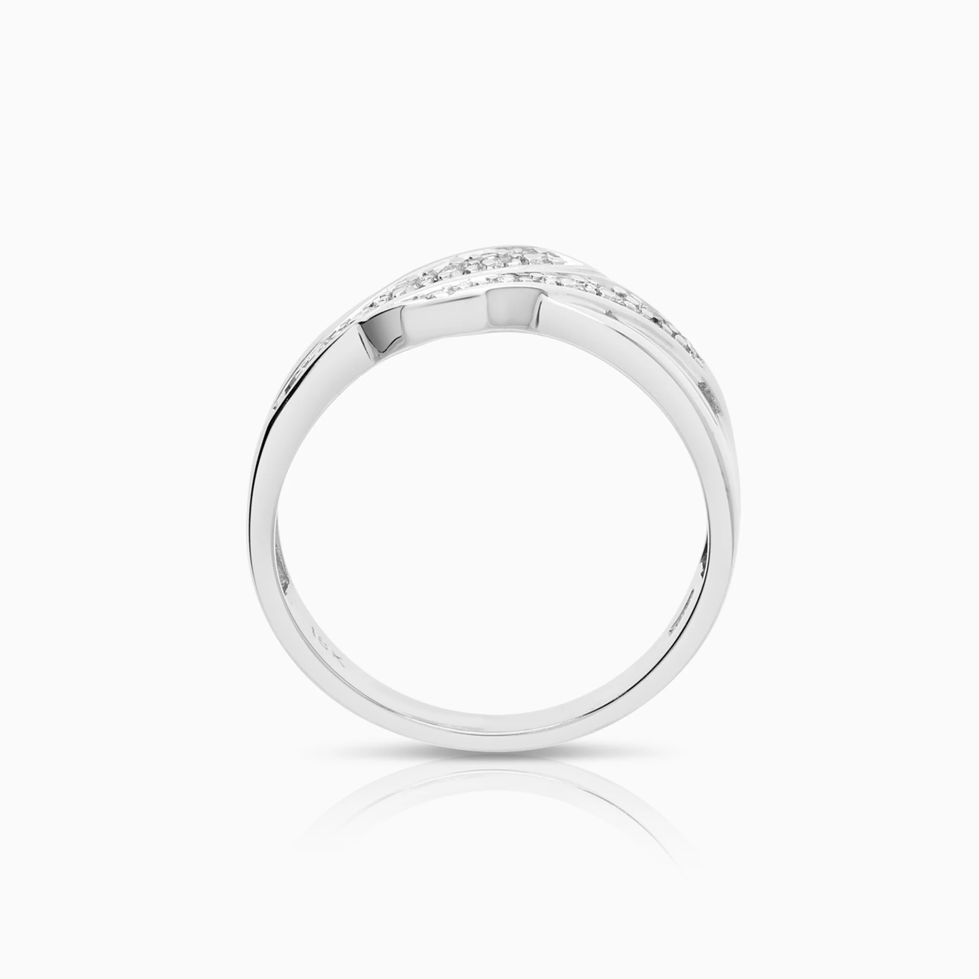 Diamond ring 0.14ct 18K white gold - Image 2