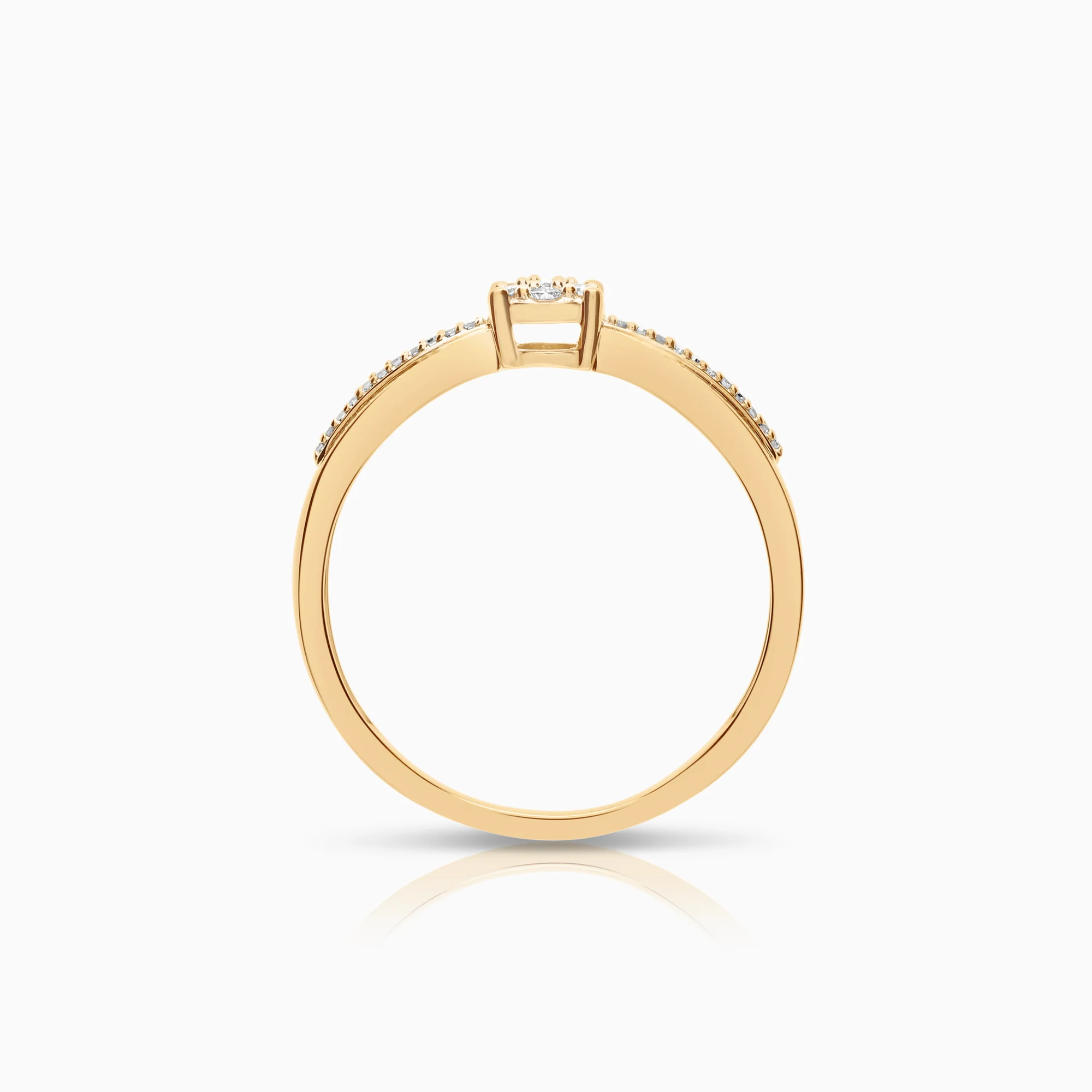 Diamond ring 0.15ct 18K gold - Image 2