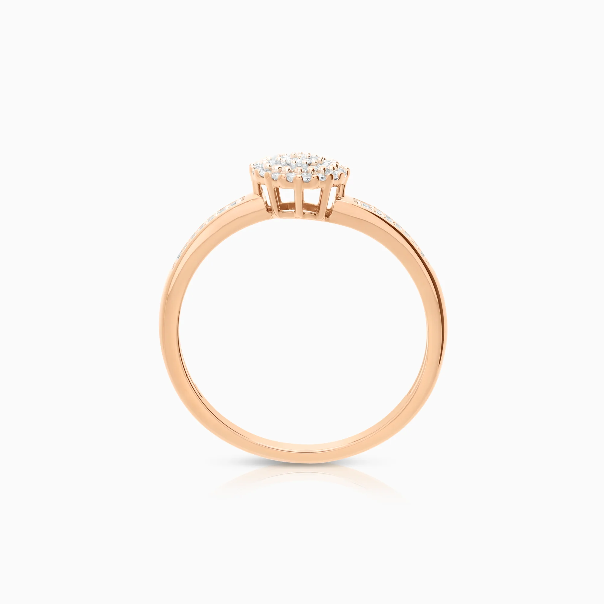 Diamond ring 0.15ct 18K rose gold - Image 2