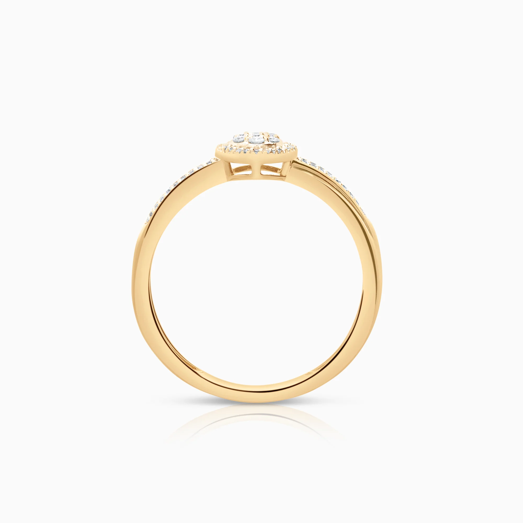 Diamond ring 0.16ct 18K gold - Image 2