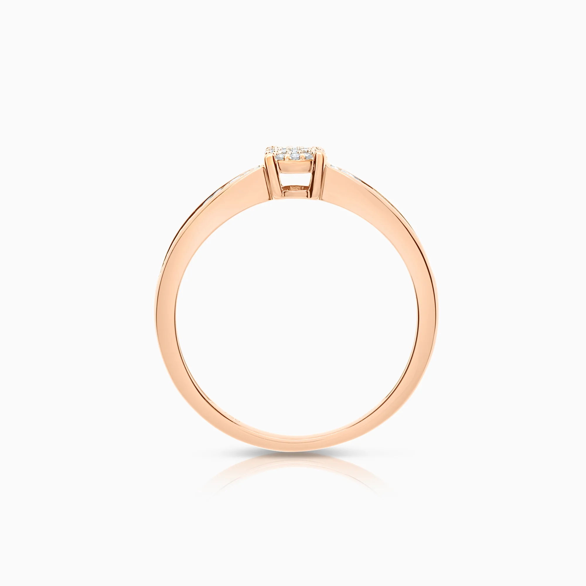 Diamond ring 0.18ct 18K rose gold - Image 2