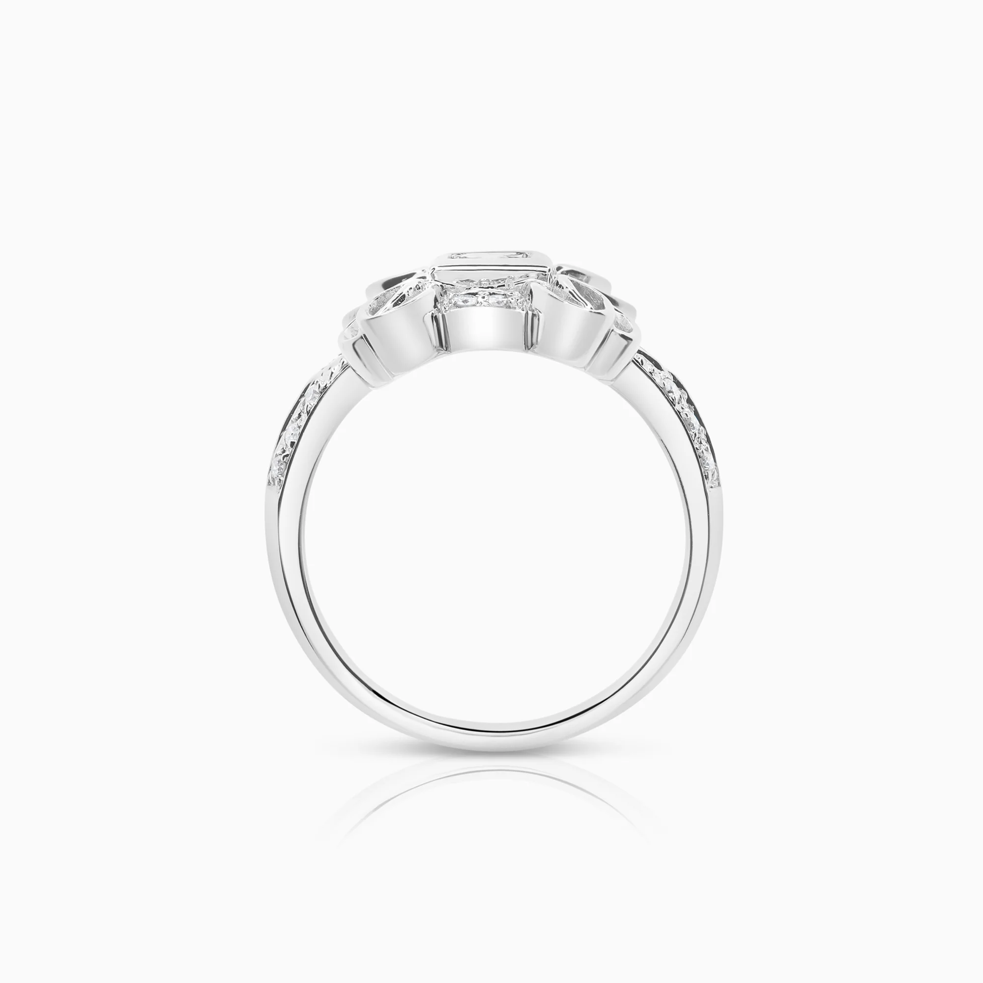 Diamond ring 0.20ct 14K white gold - Image 2