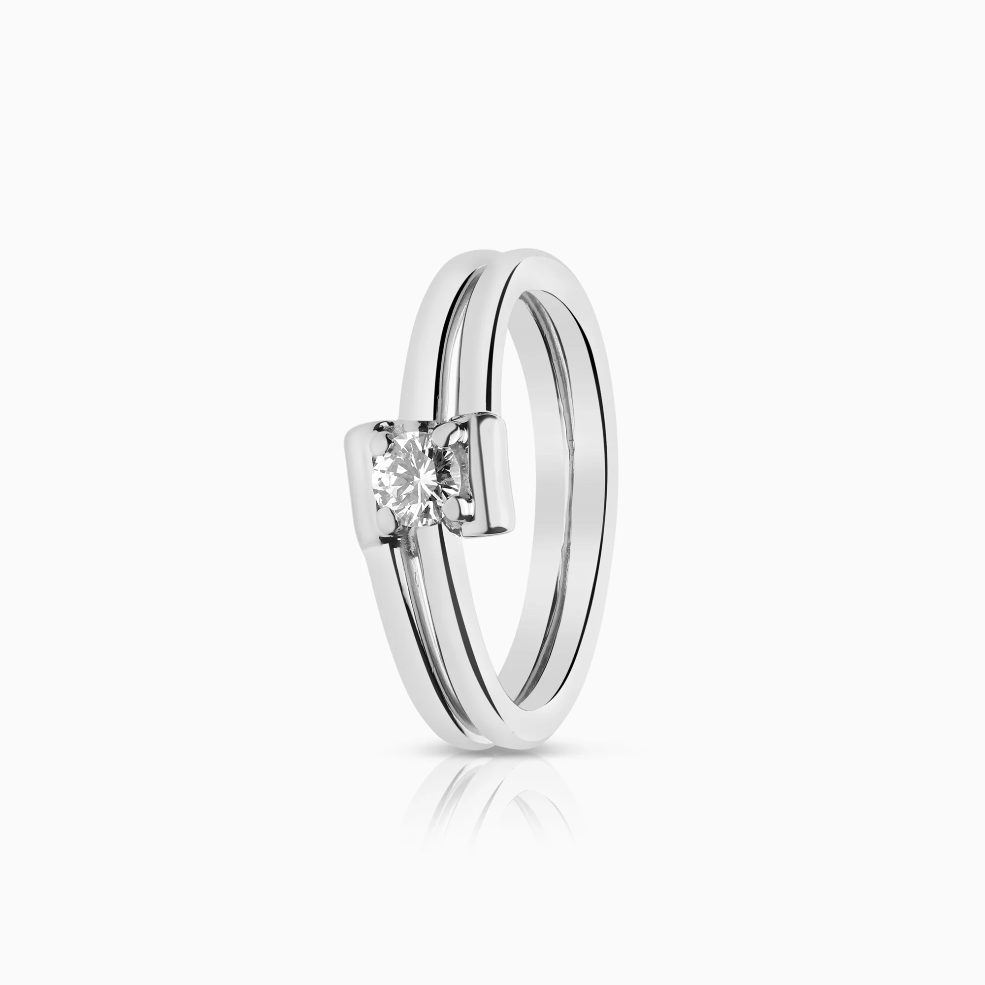 Diamond ring 0.20ct 18K white gold