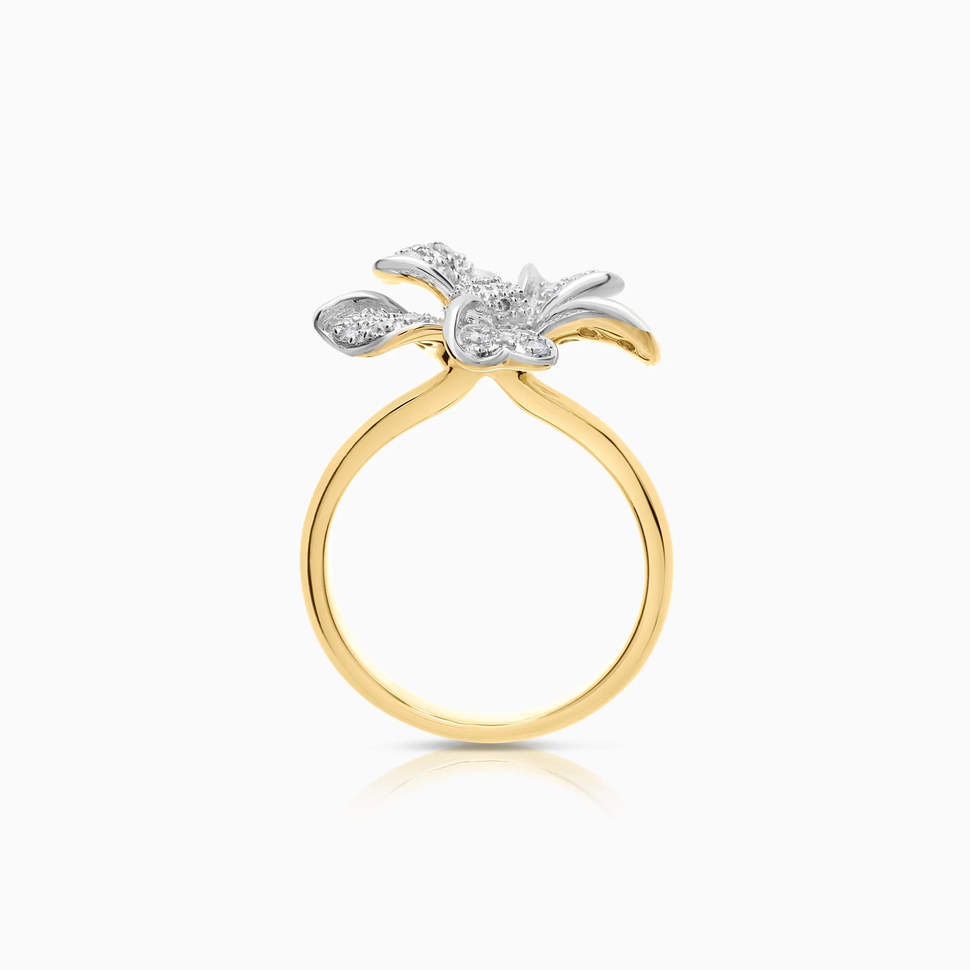 Diamond ring flower 0.35ct 18K gold - Image 2