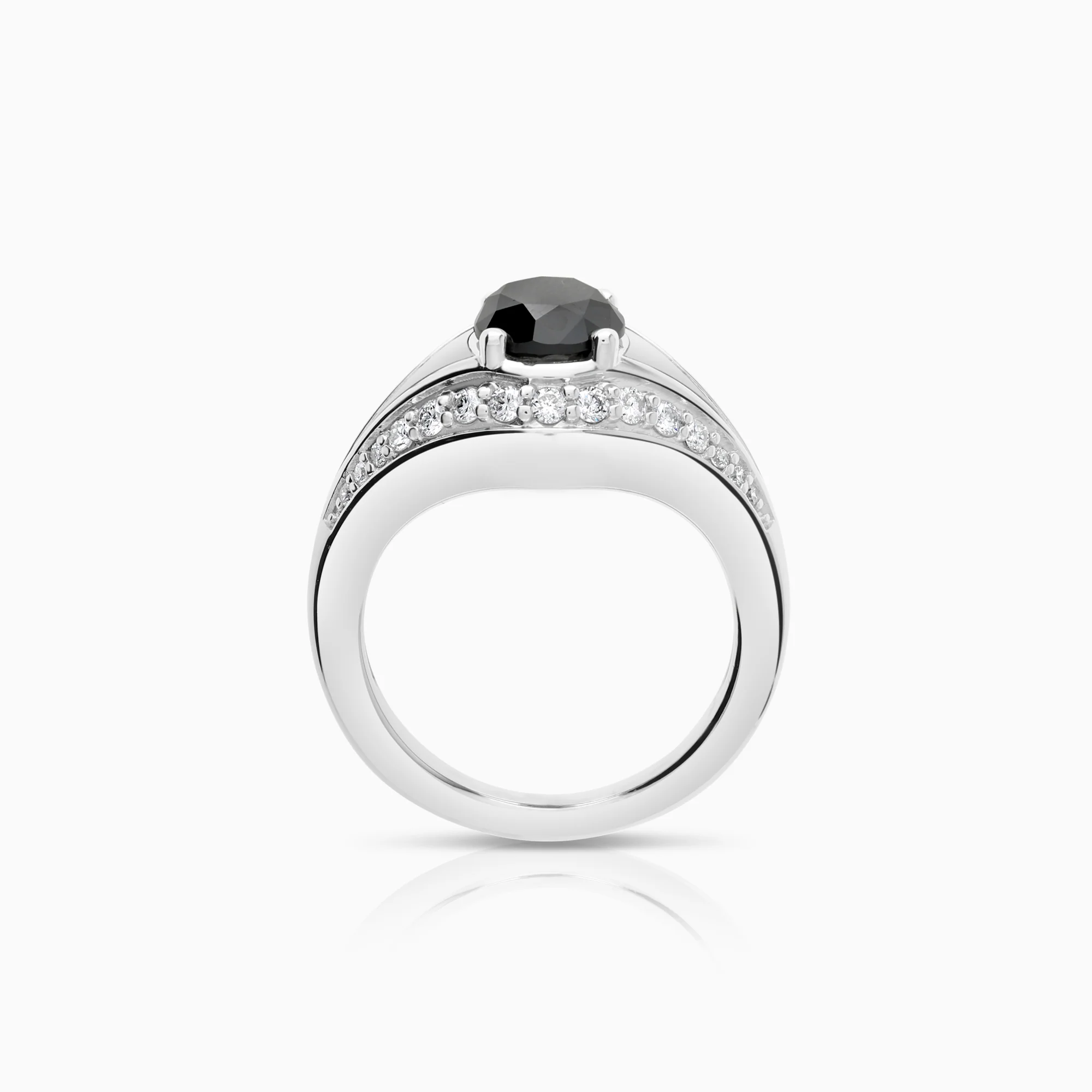 Diamond ring 0.42ct 14K white gold - Image 2
