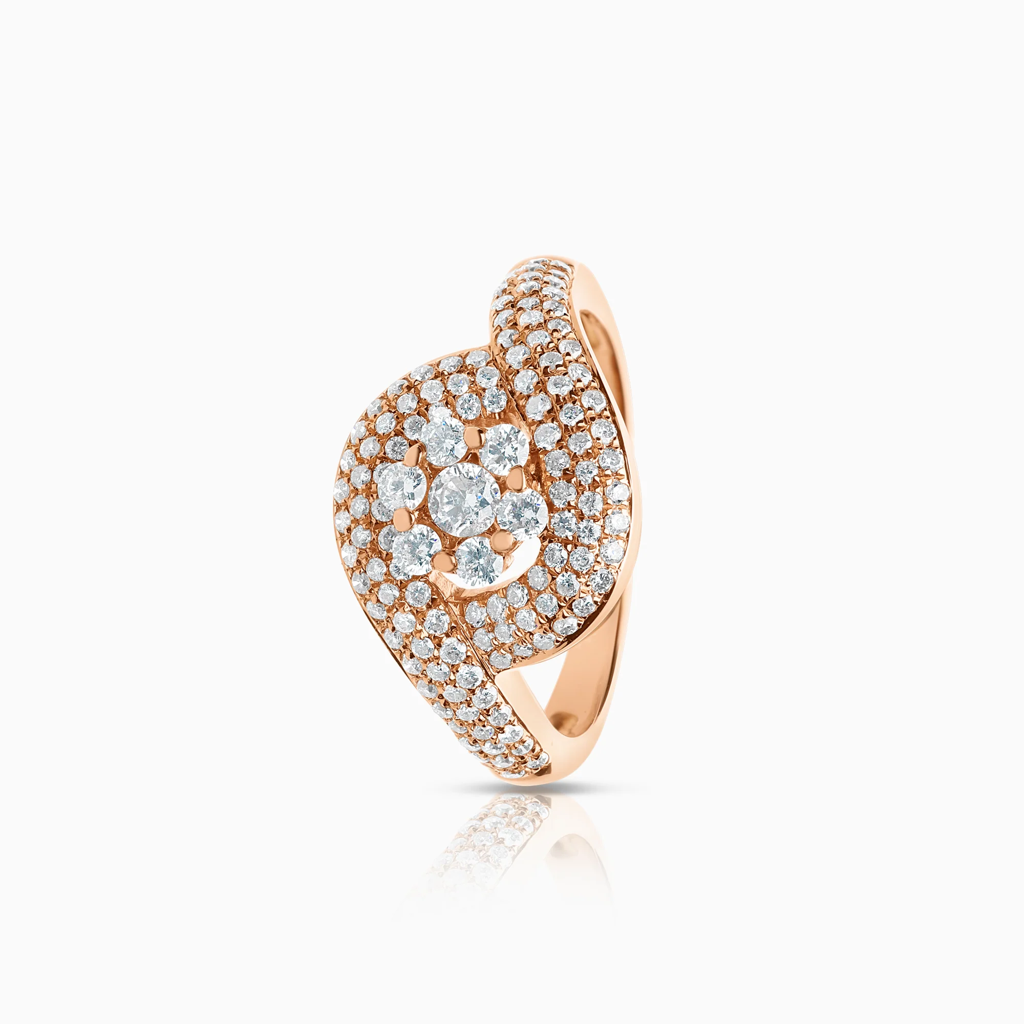 Diamond ring 0.83ct 18K rose gold
