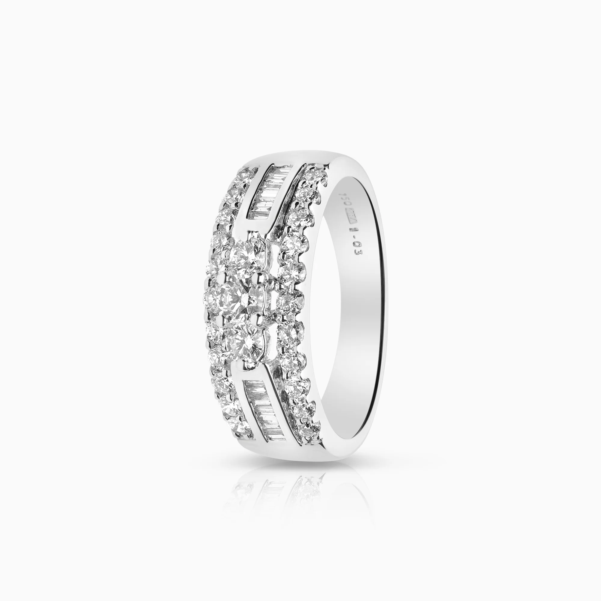 Diamond ring 1.03ct 18K white gold