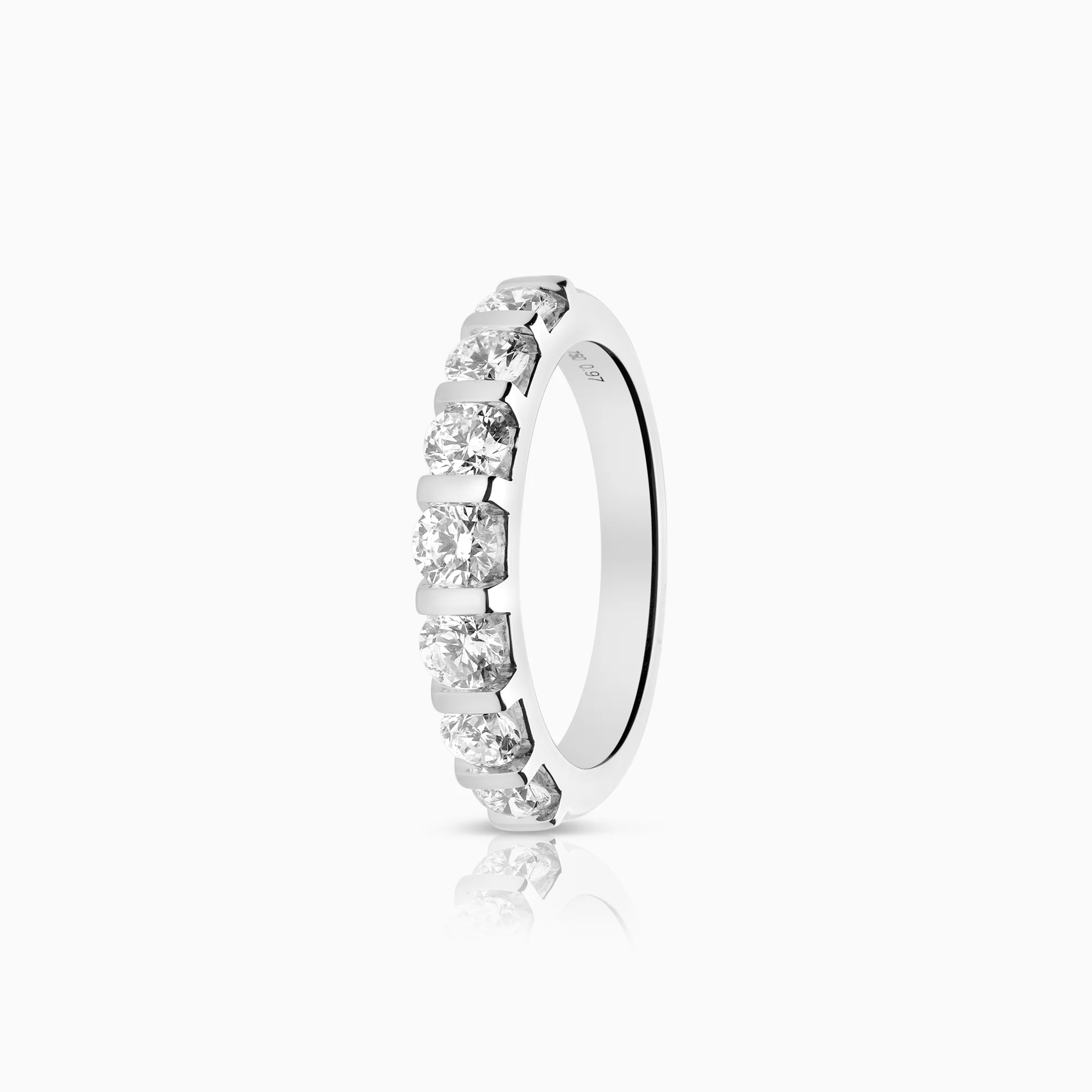 Diamond ring 0.97ct 18K white gold
