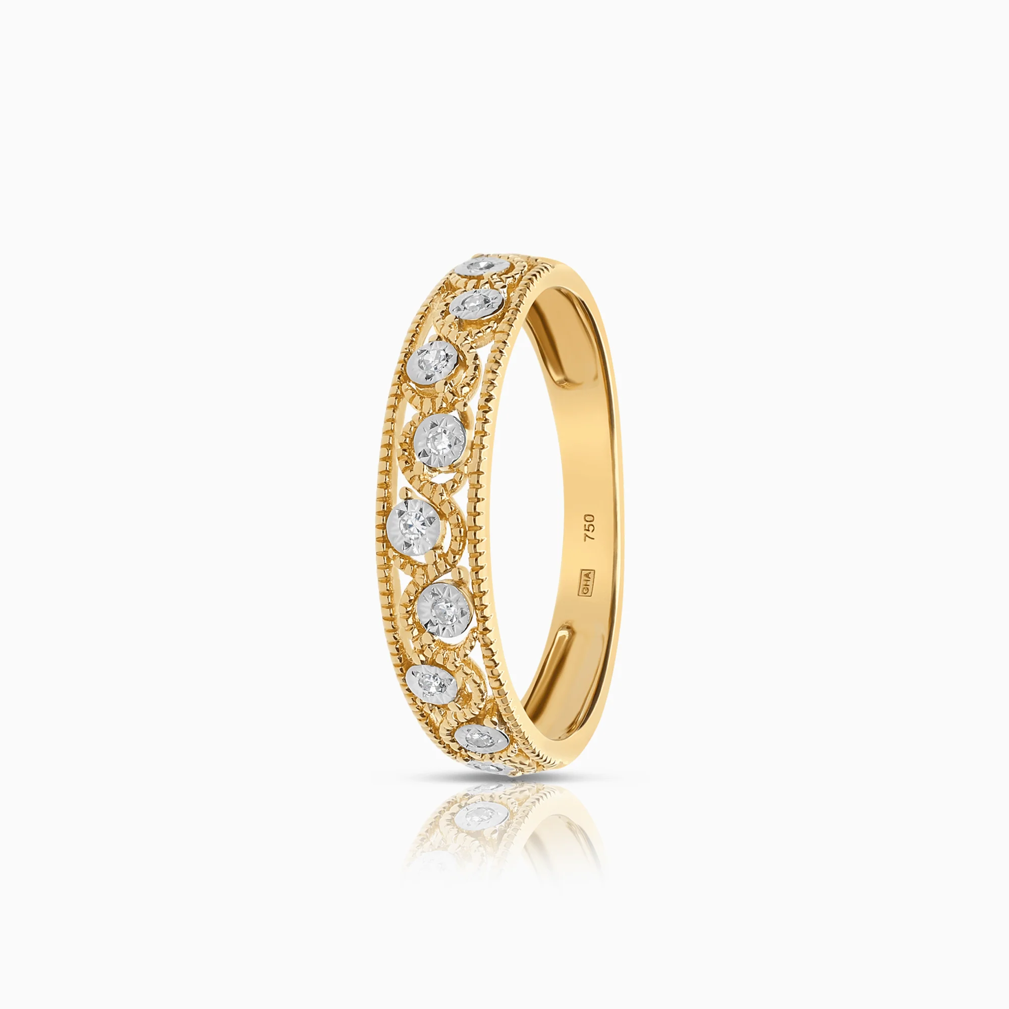 Diamond ring 0.04ct 18K gold