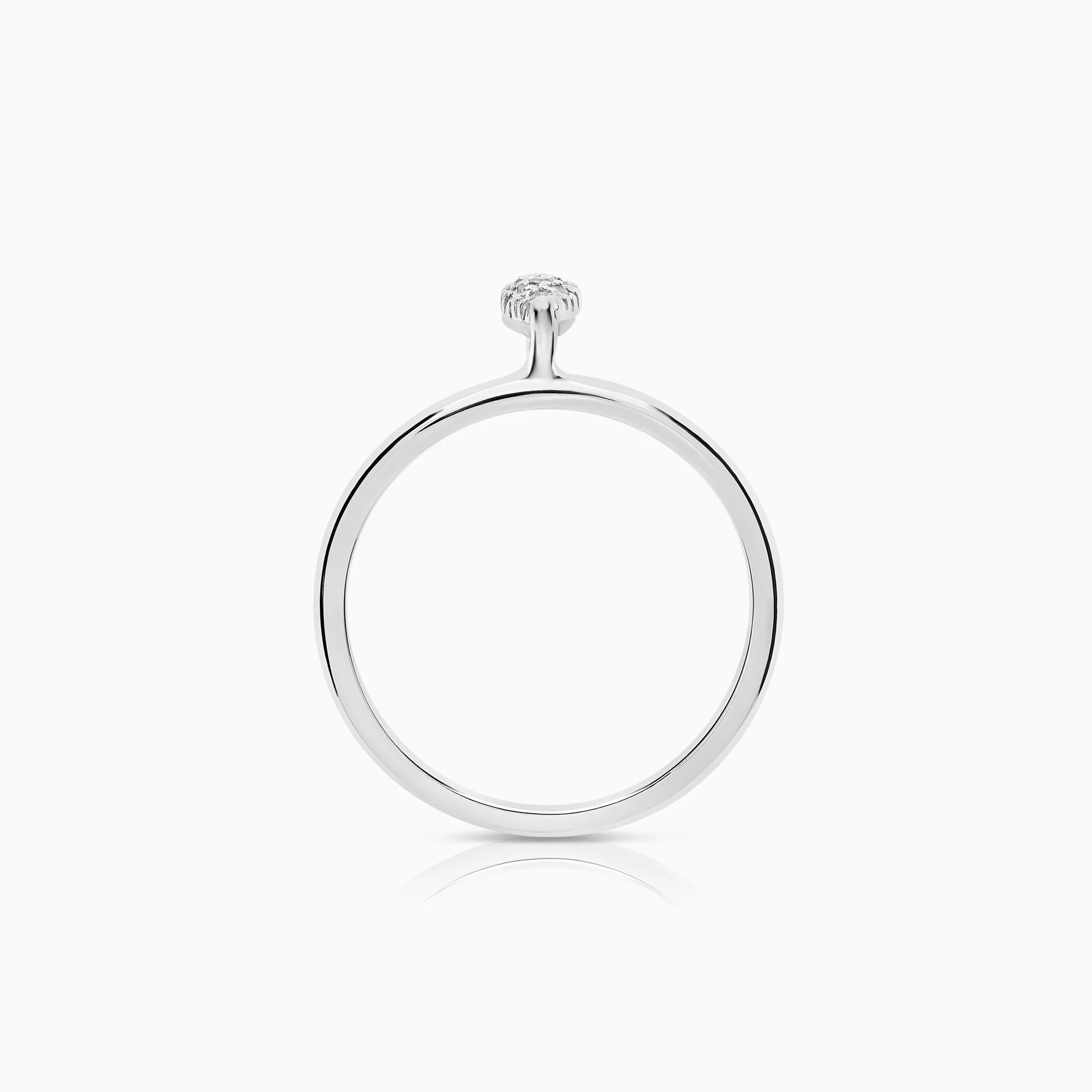 Diamond ring 0.07ct 18K white gold - Image 2