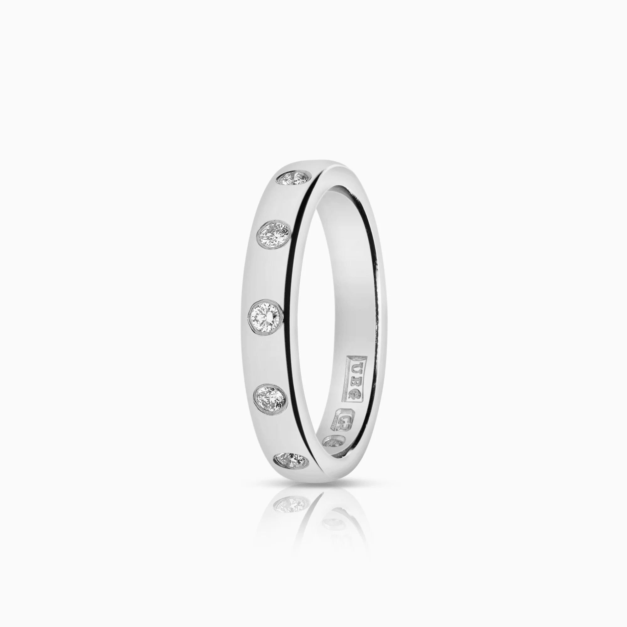 Diamond ring 0.10ct 18K white gold