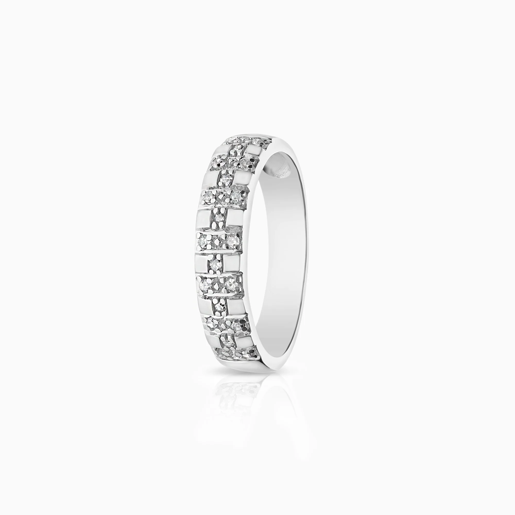 Diamond ring 0.10ct 18K white gold