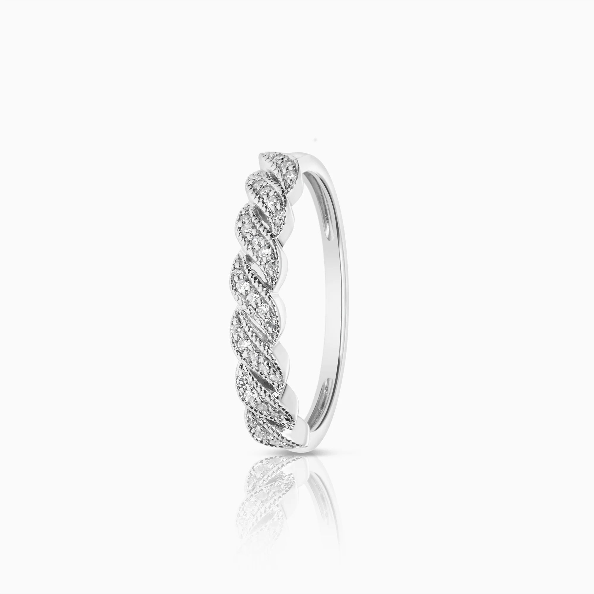 Diamond ring 0.10ct 18K white gold