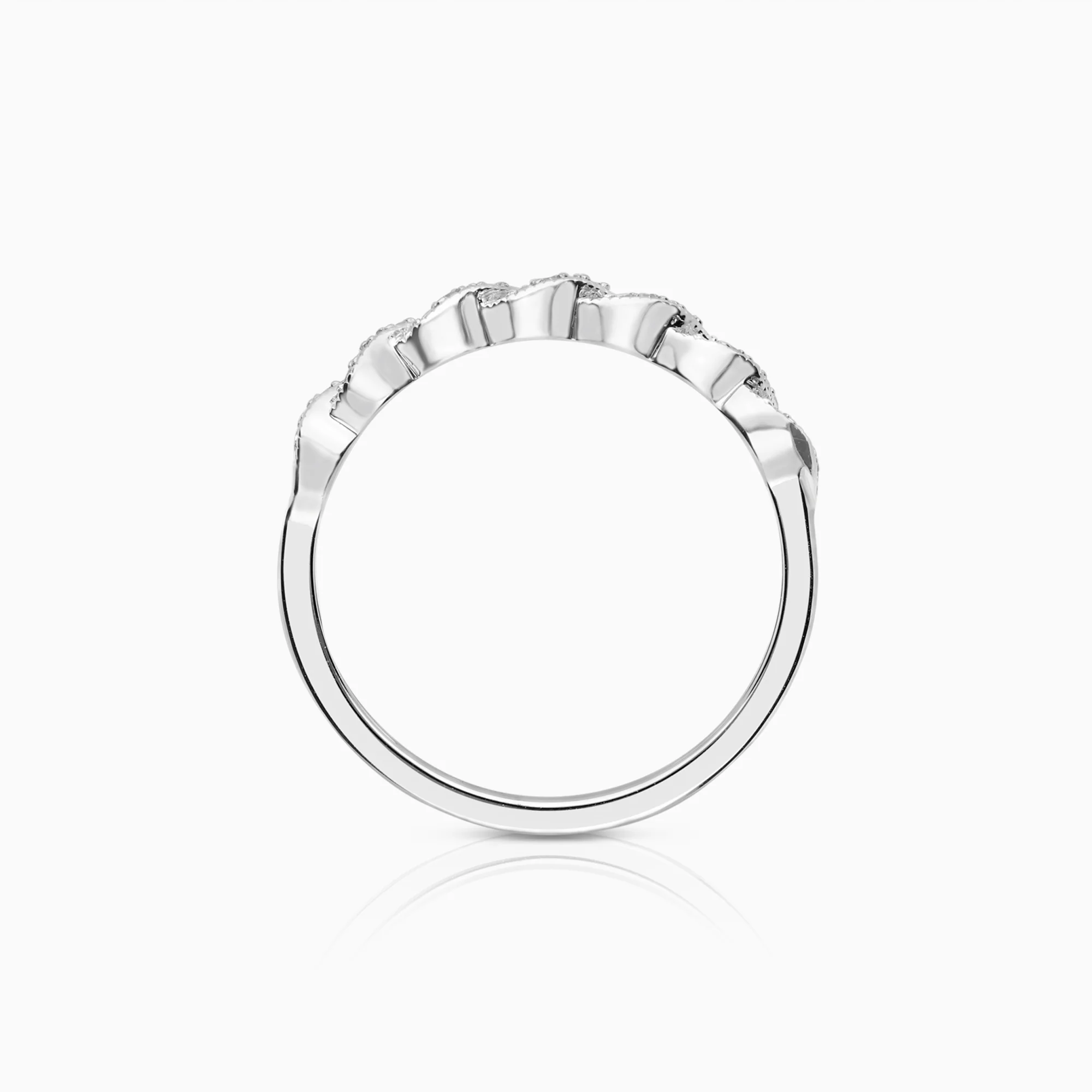 Diamond ring 0.10ct 18K white gold - Image 2